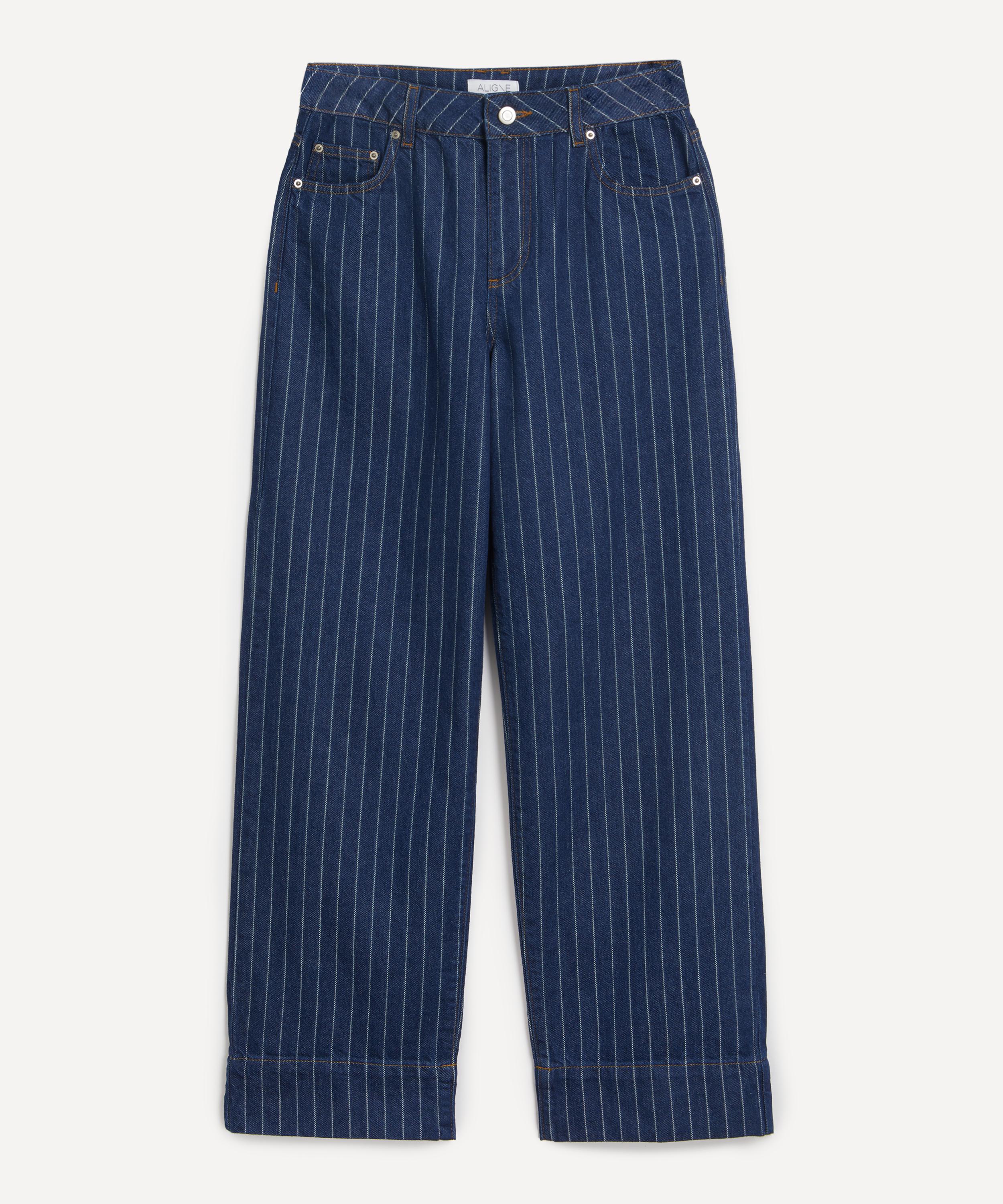 【売れ筋】 Miso Aligne Denim Liberty | Jean Leg Straight Pinstripe パンツ