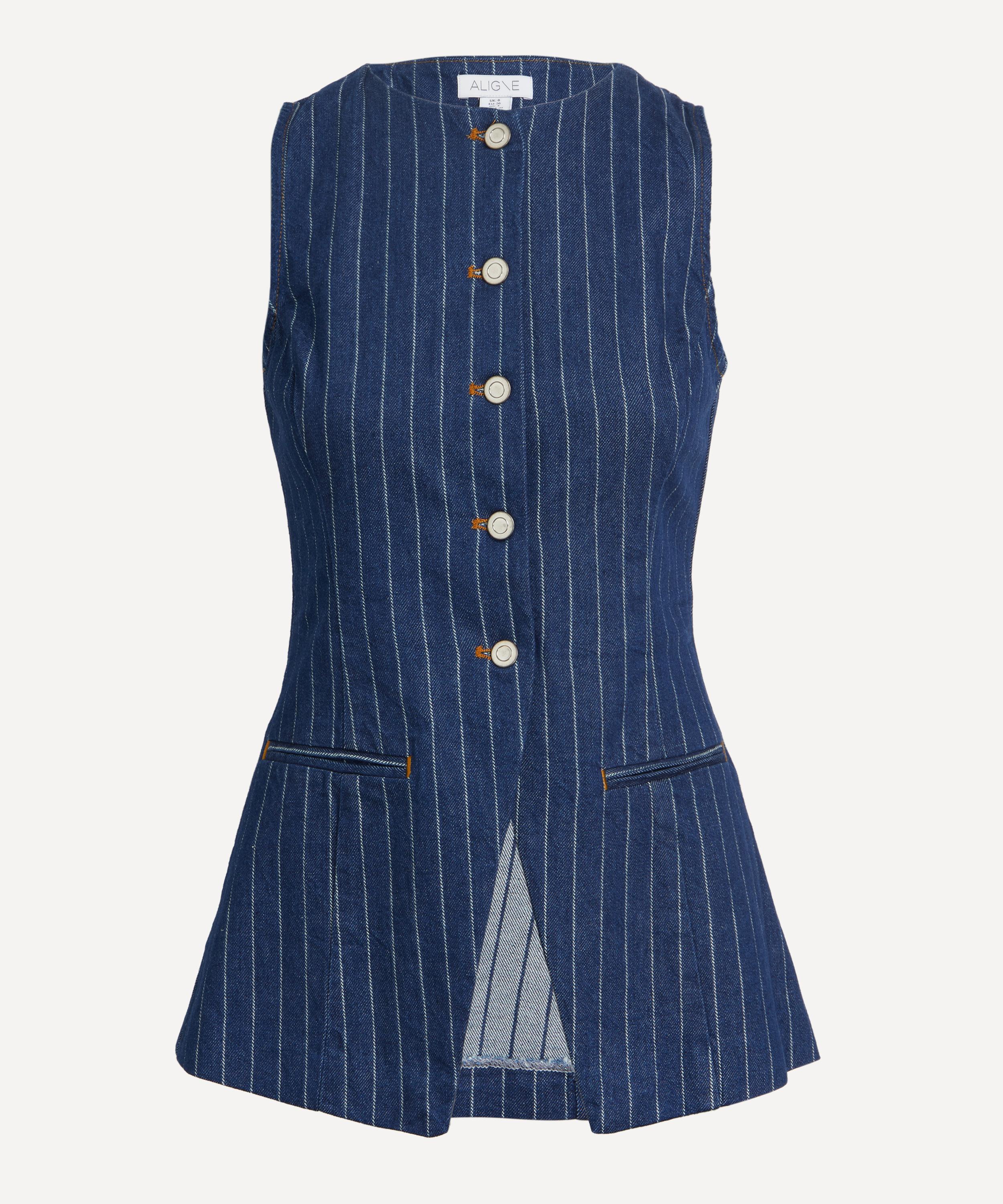 Aligne - Leo Denim Pinstripe Waistcoat image number 0