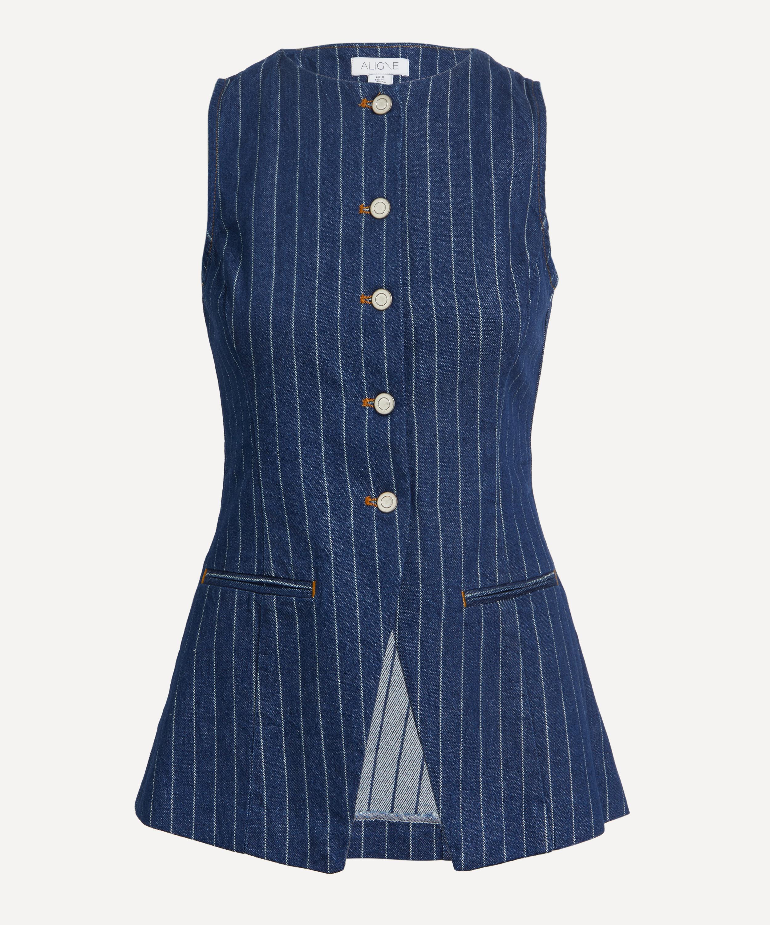 Aligne - Leo Denim Pinstripe Waistcoat image number 0