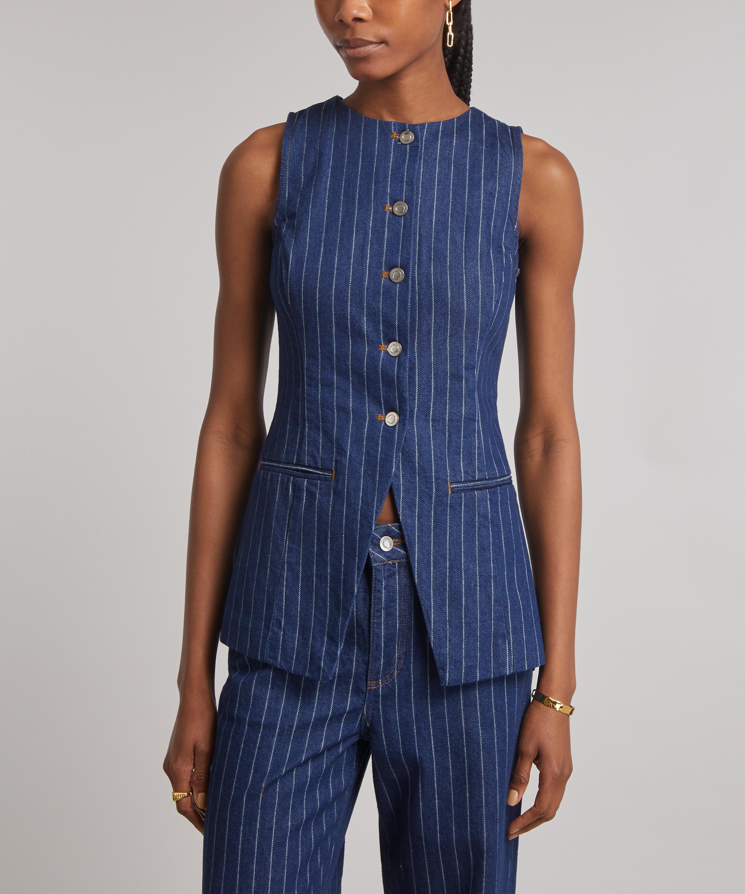 Aligne - Leo Denim Pinstripe Waistcoat image number 2