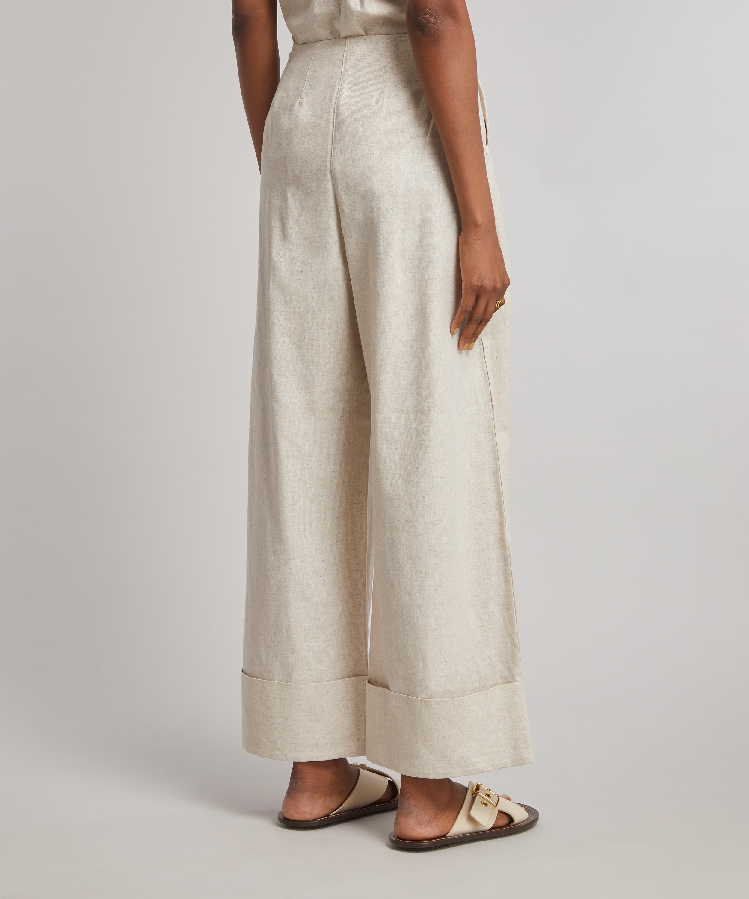 Aligne - Fresh Linen Wide Leg Trousers image number 3