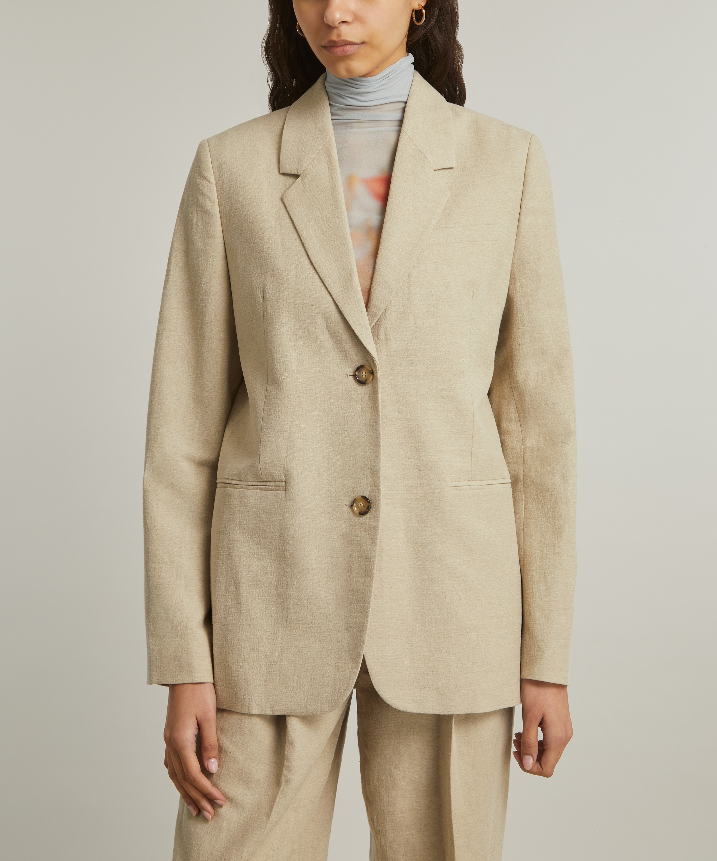 Toteme - Linen Tailored Suit Jacket image number 2