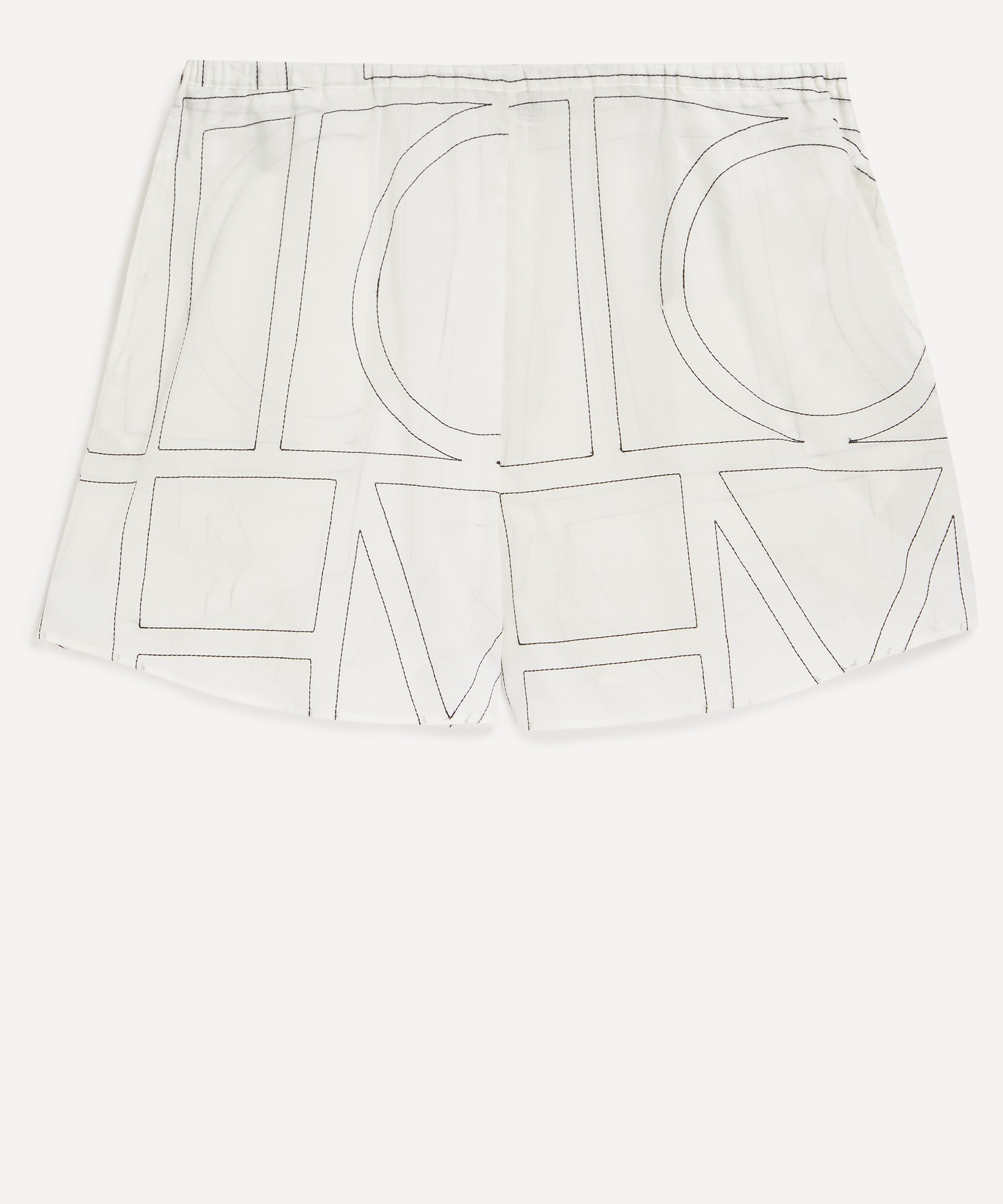 Toteme - Monogram Pyjama-Style Cotton Shorts image number 0