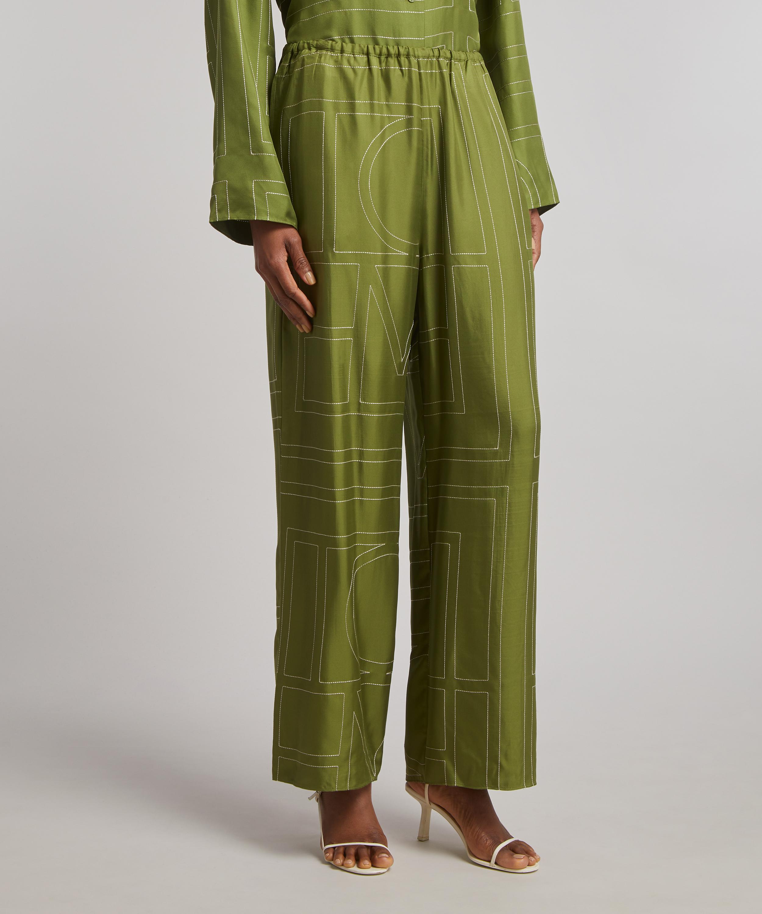 Toteme - Monogram Silk Pyjama Bottoms image number 2