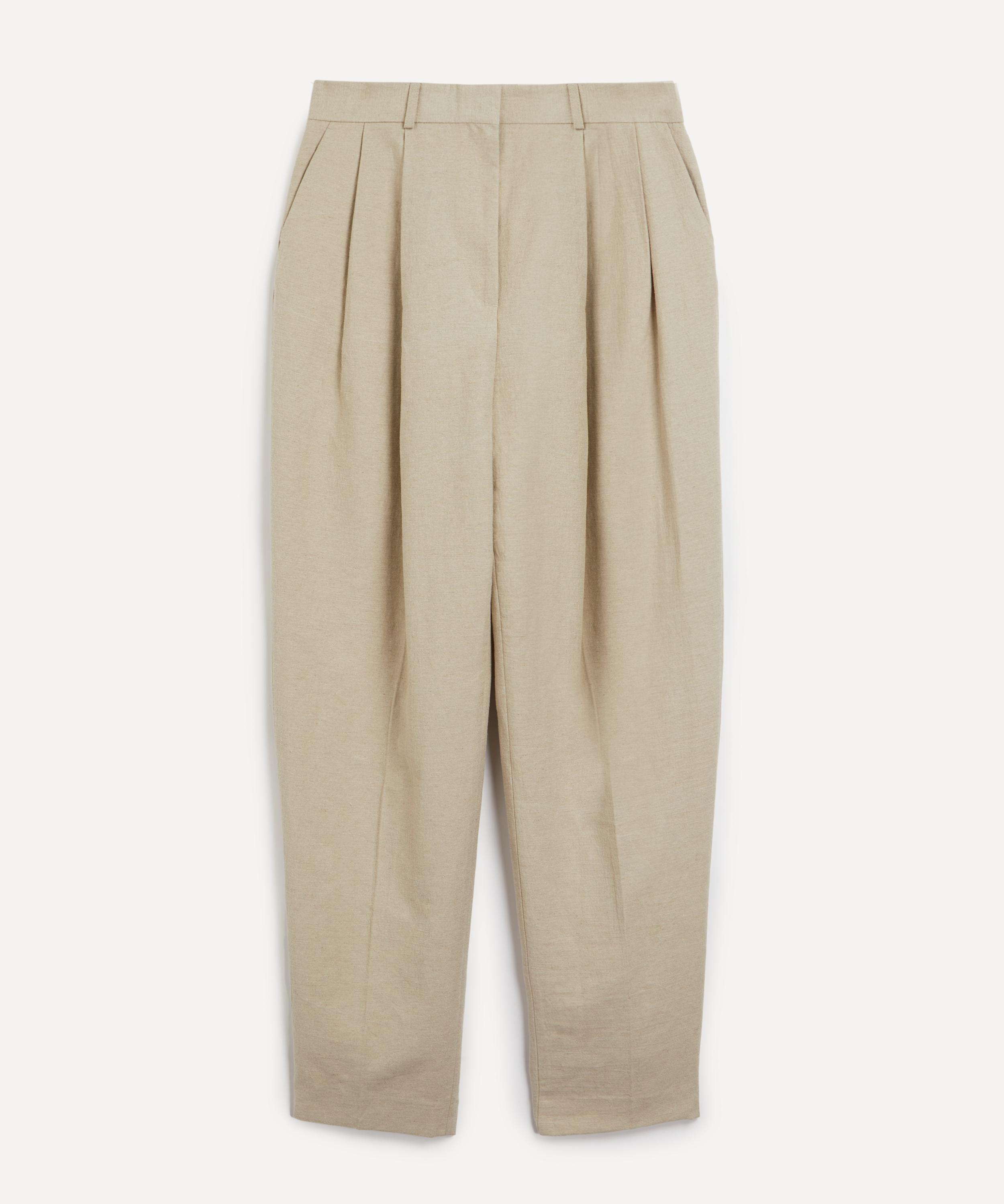 Toteme - Double-Pleated Linen Tailored Trousers image number 0