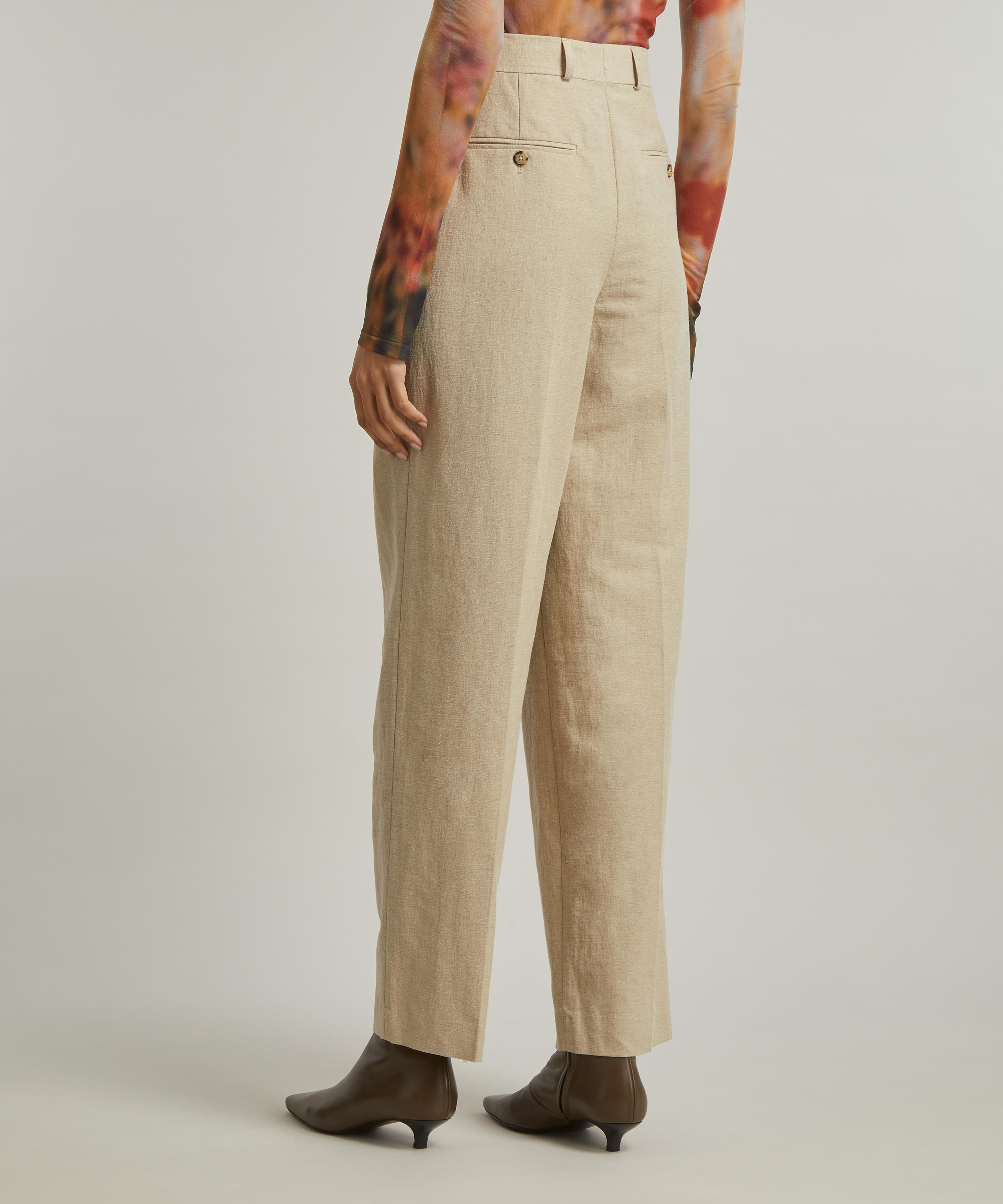 Toteme - Double-Pleated Linen Tailored Trousers image number 3