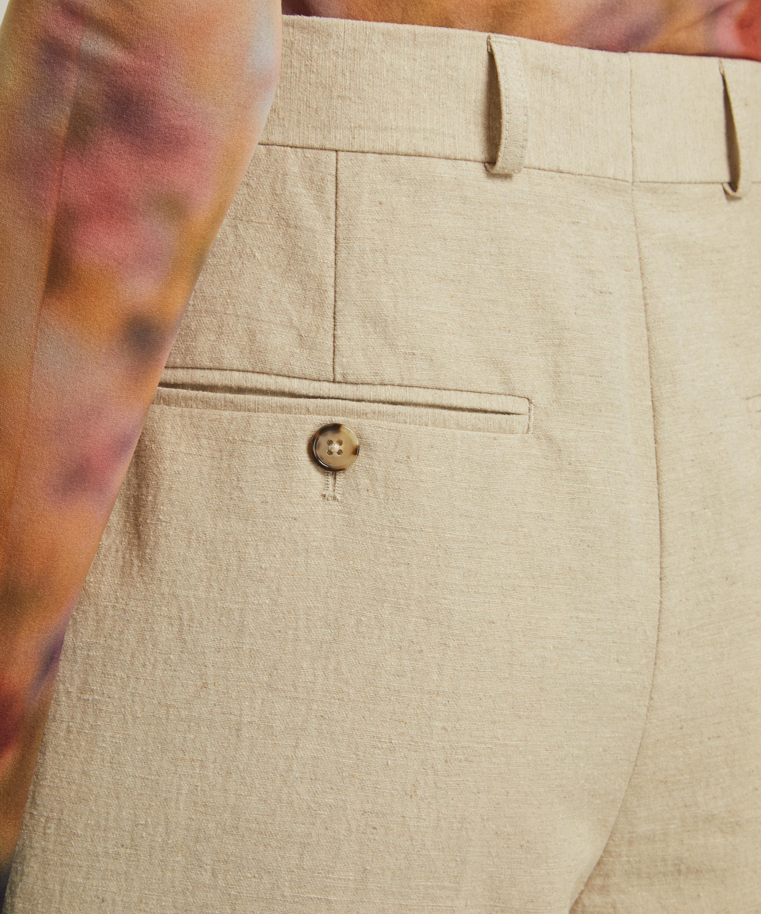 Toteme - Double-Pleated Linen Tailored Trousers image number 4