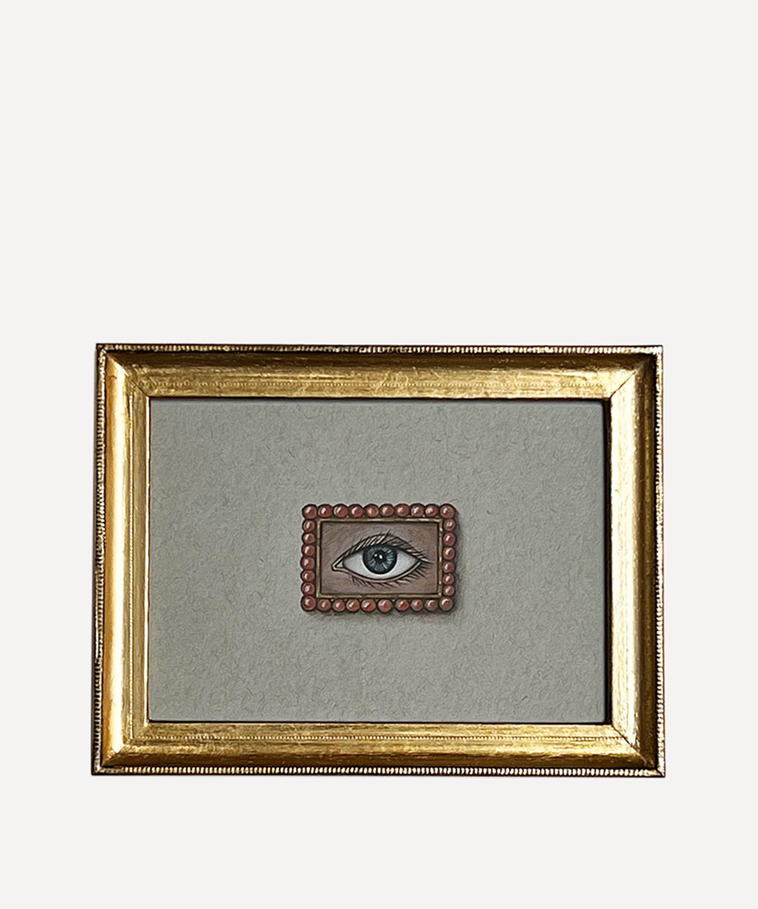 Patch NYC - Gold Frame Lover’s Eye with Coral Beads Art Print