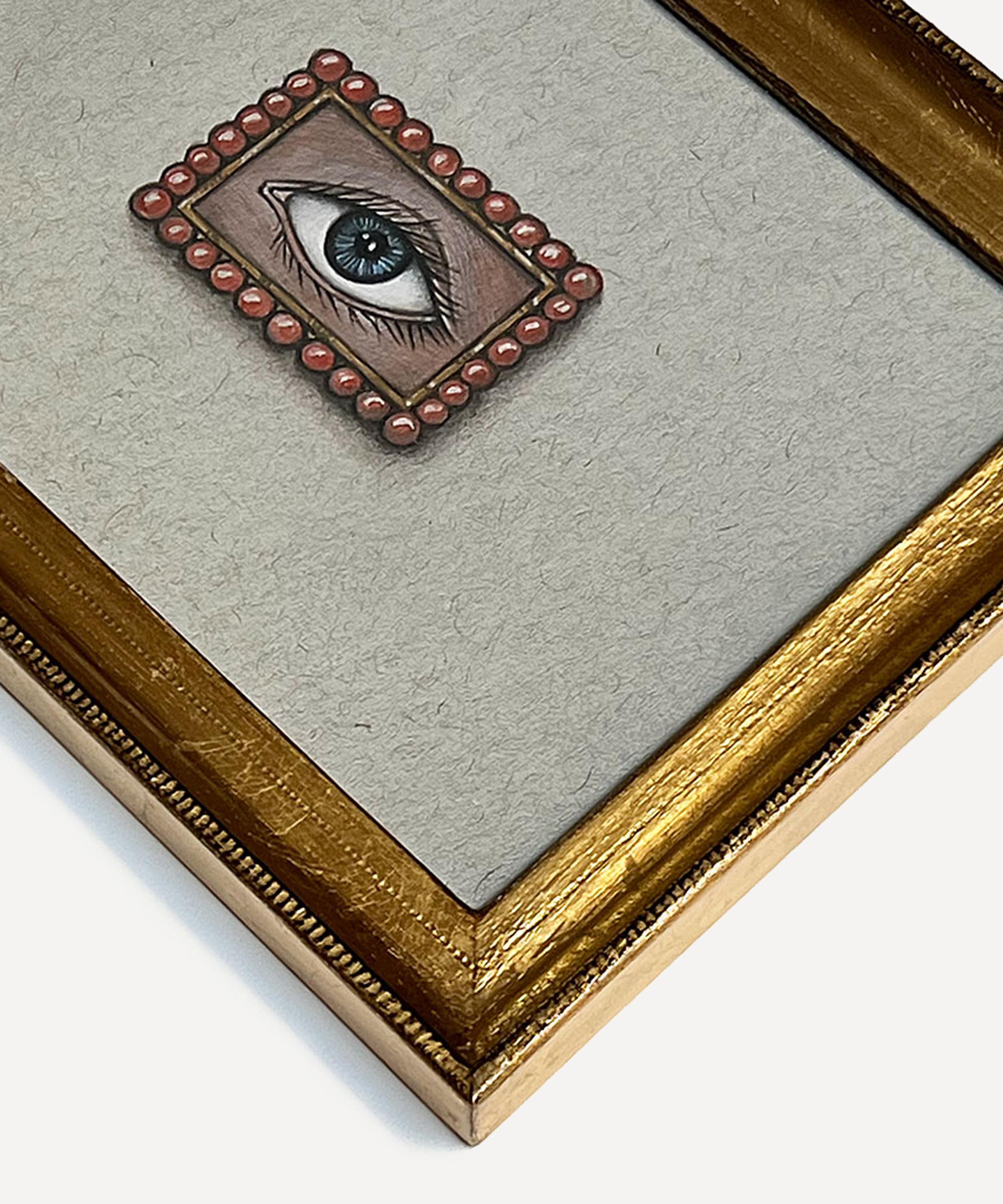 Patch NYC - Gold Frame Lover’s Eye with Coral Beads Art Print image number 1