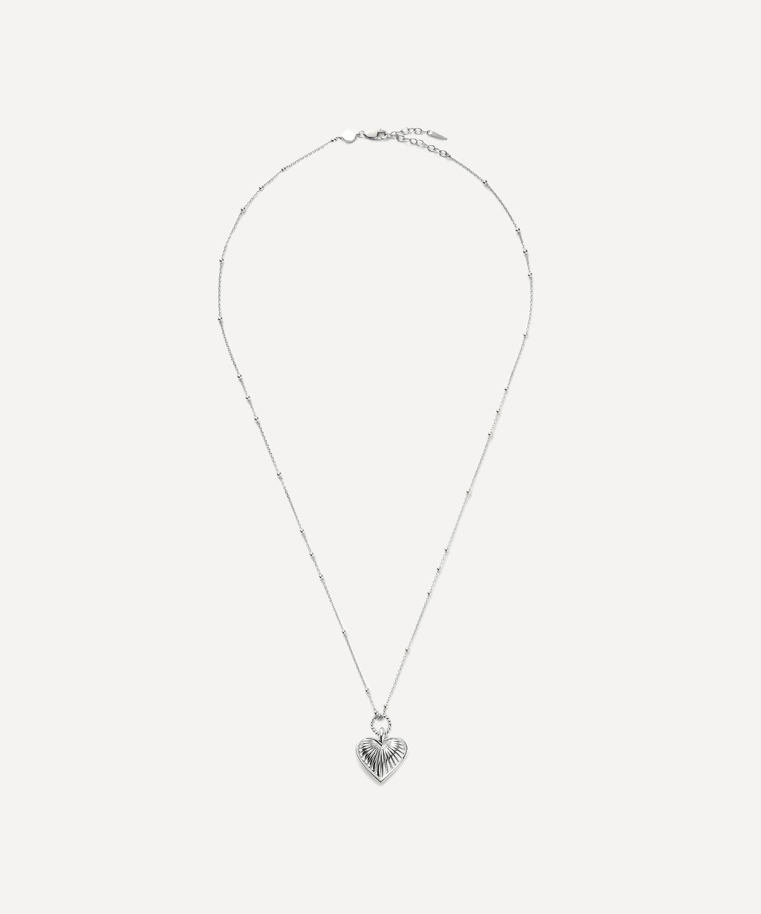 Missoma - Silver-Plated Vermeil Silver Ridge Heart Pendant Necklace image number 2