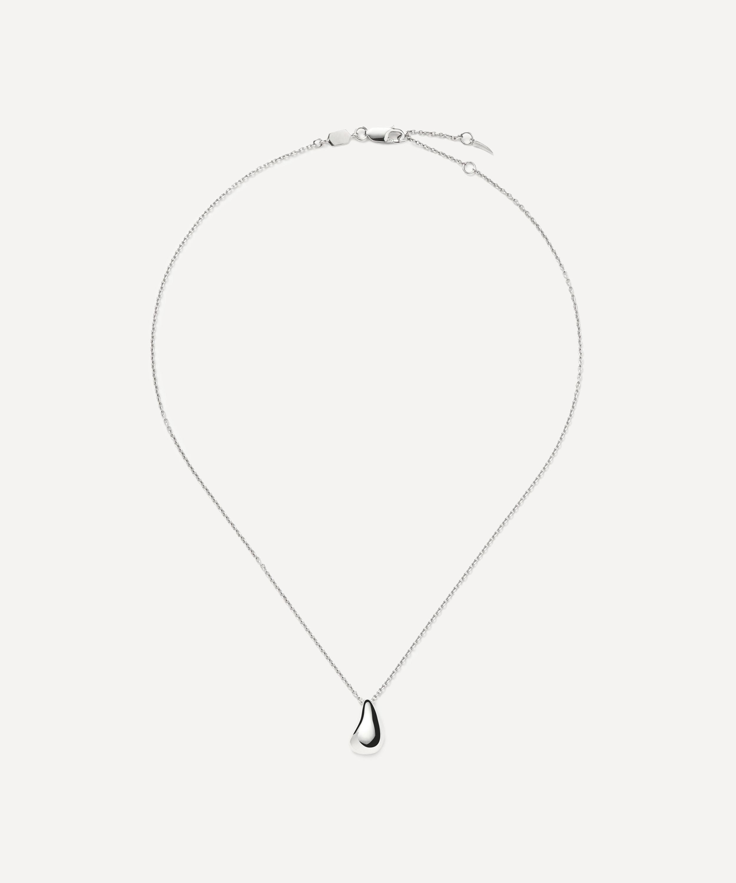 Missoma - X Savi Sterling Silver Sculptural Droplet Pendant Necklace image number 1