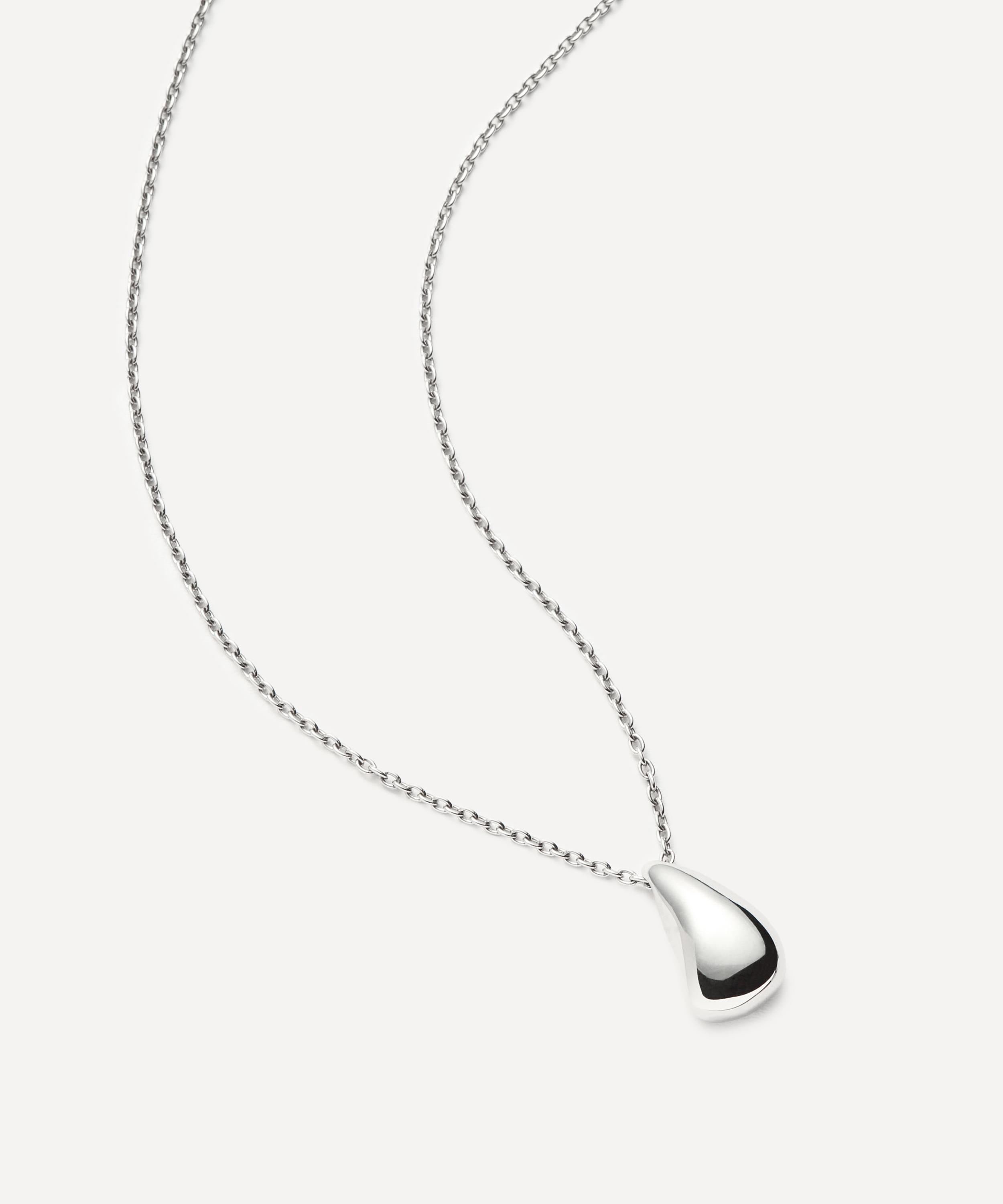 Missoma - X Savi Sterling Silver Sculptural Droplet Pendant Necklace image number 2