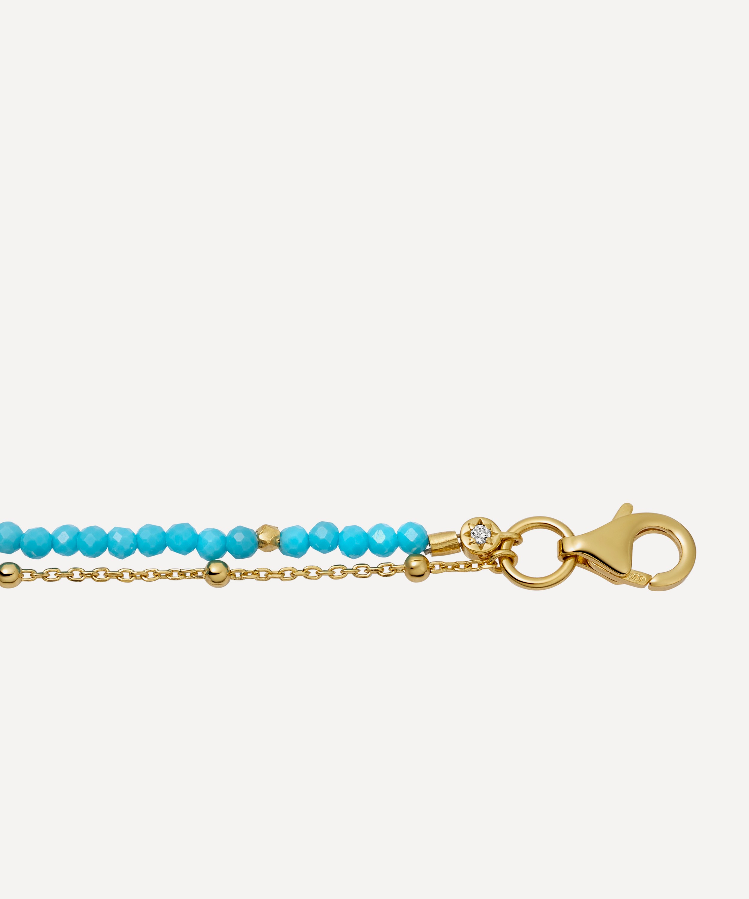 Astley Clarke - 18ct Gold-Plated Vermeil Silver Fine Biography Turquoise Bracelet image number 2