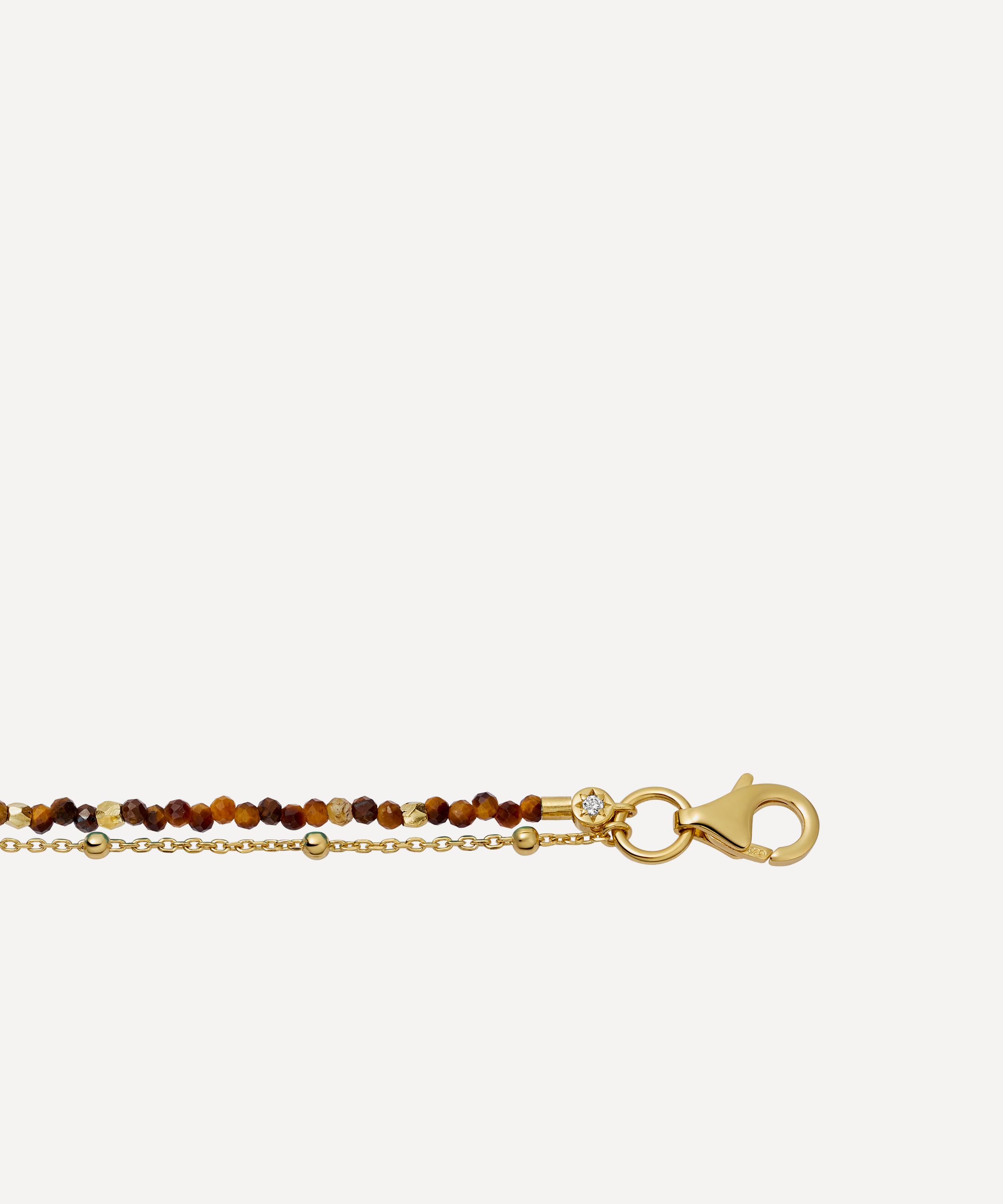 Astley Clarke - 18ct Gold-Plated Vermeil Silver Fine Biography Tigers Eye Bracelet image number 2