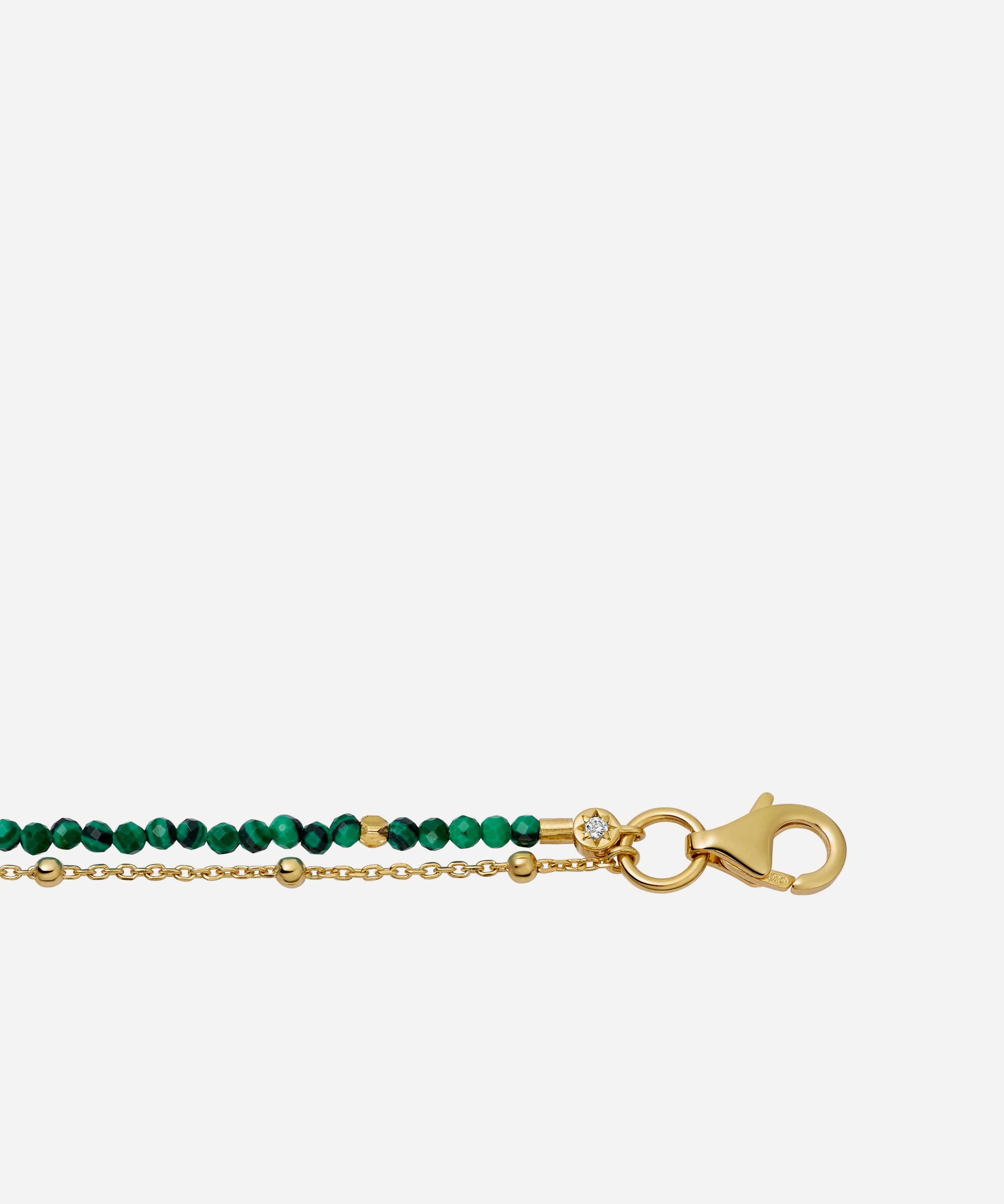 Astley Clarke - 18ct Gold-Plated Vermeil Silver Fine Biography Malachite Bracelet image number 2