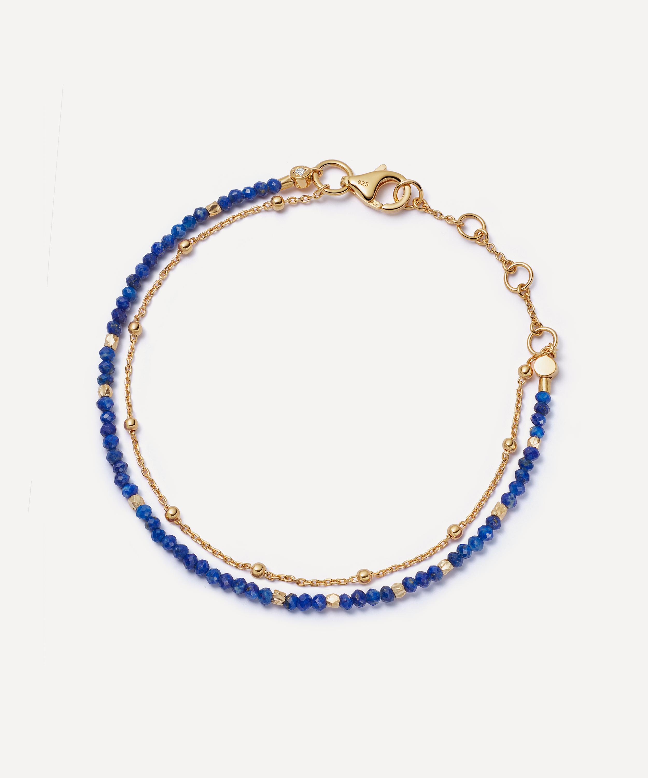 Astley Clarke - 18ct Gold-Plated Vermeil Silver Fine Biography Lapis Bracelet image number 0