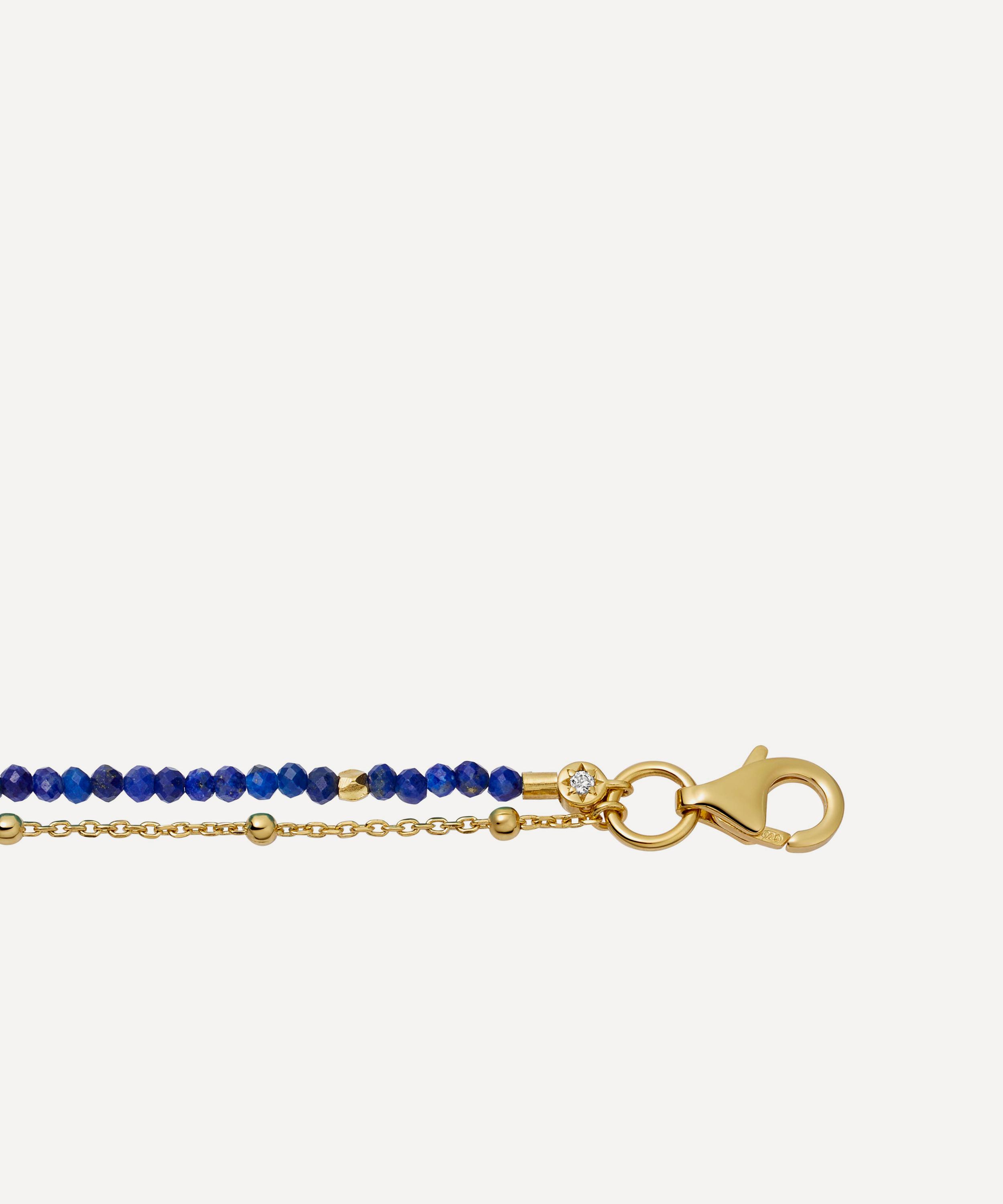 Astley Clarke - 18ct Gold-Plated Vermeil Silver Fine Biography Lapis Bracelet image number 1