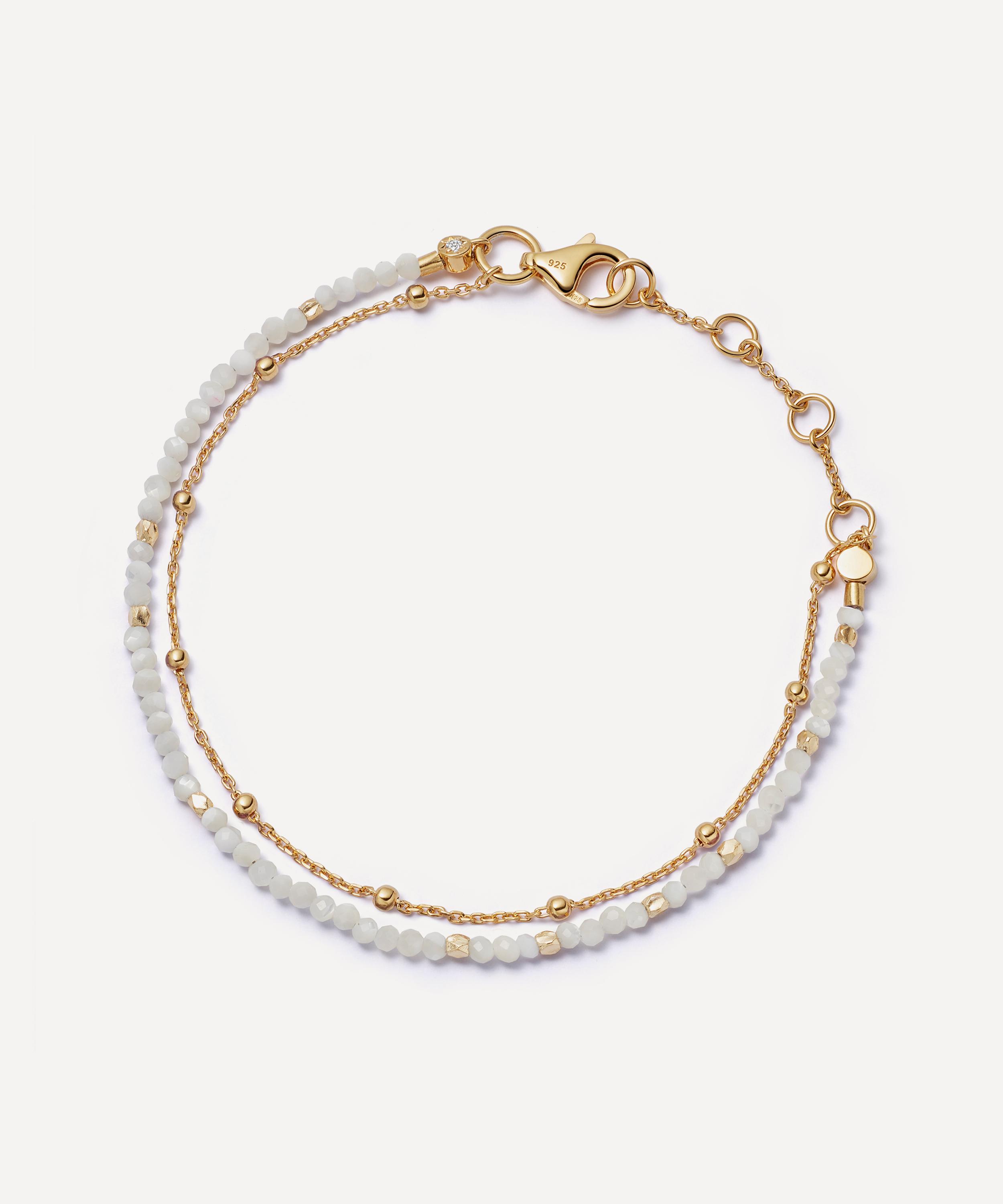 Astley Clarke - 18ct Gold-Plated Vermeil Silver Fine Biography Mother of Pearl Bracelet image number 0