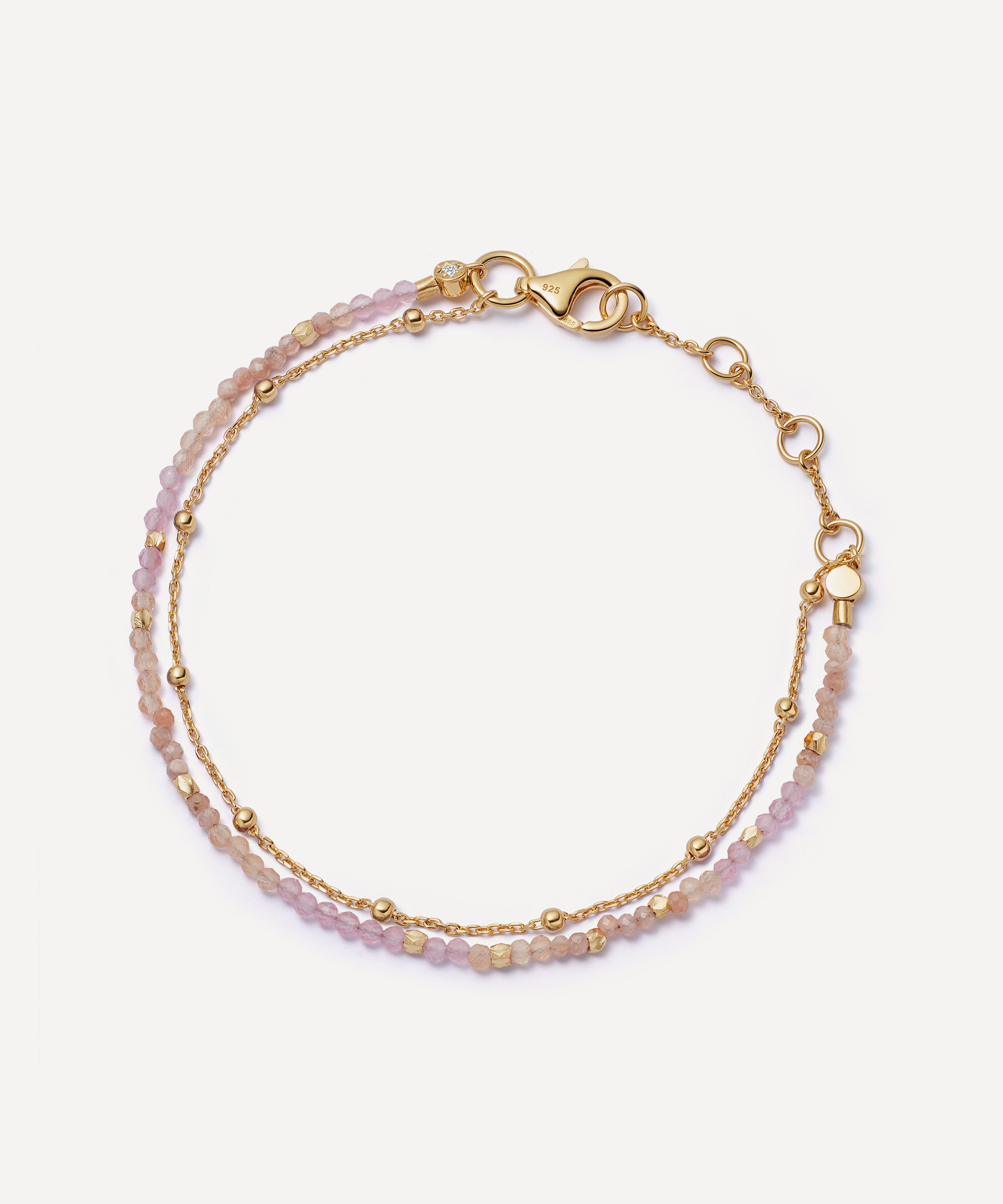 Astley Clarke - 18ct Gold-Plated Vermeil Silver Fine Biography Pink Multi Gemstone Bracelet image number 0