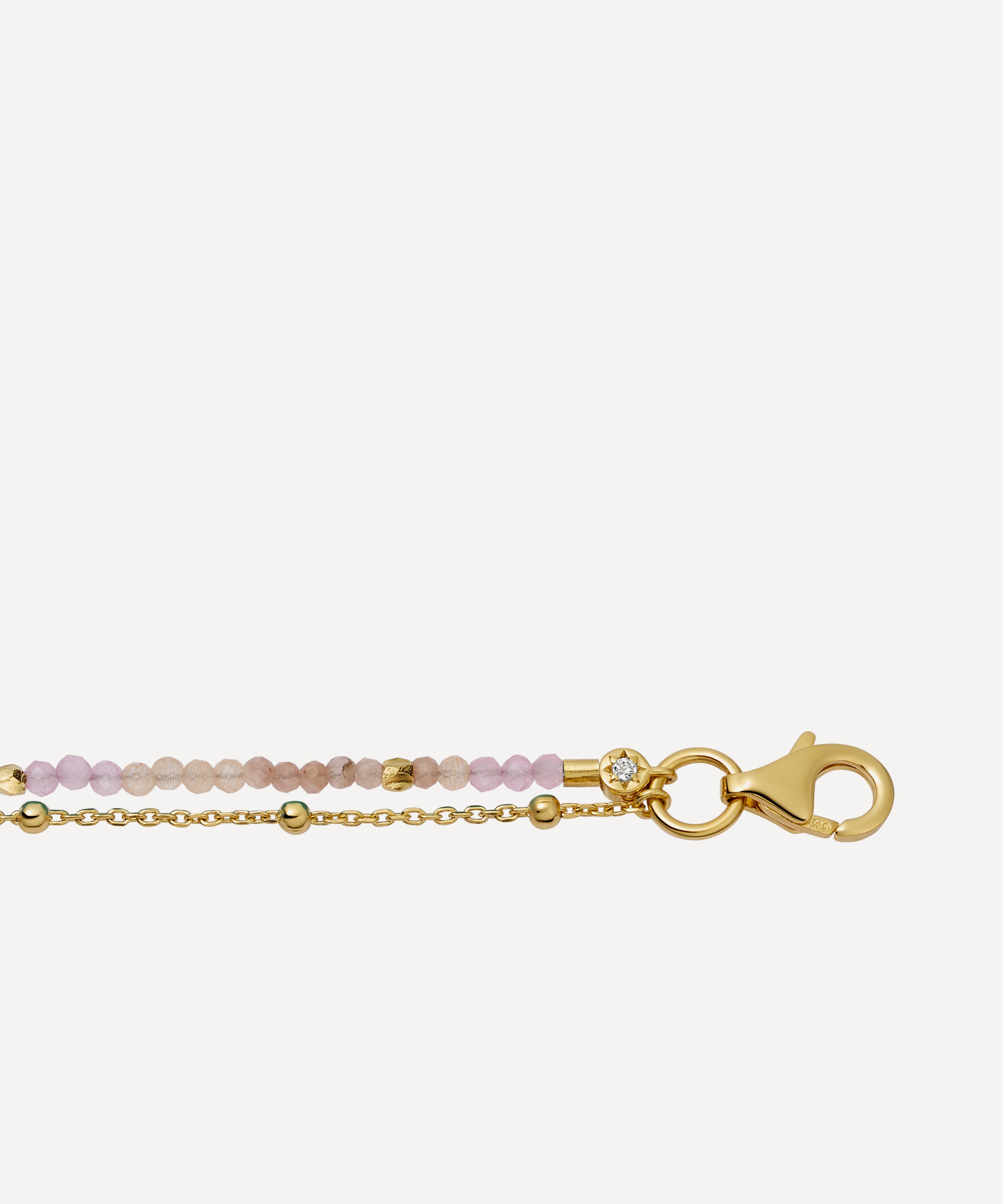 Astley Clarke - 18ct Gold-Plated Vermeil Silver Fine Biography Pink Multi Gemstone Bracelet image number 2