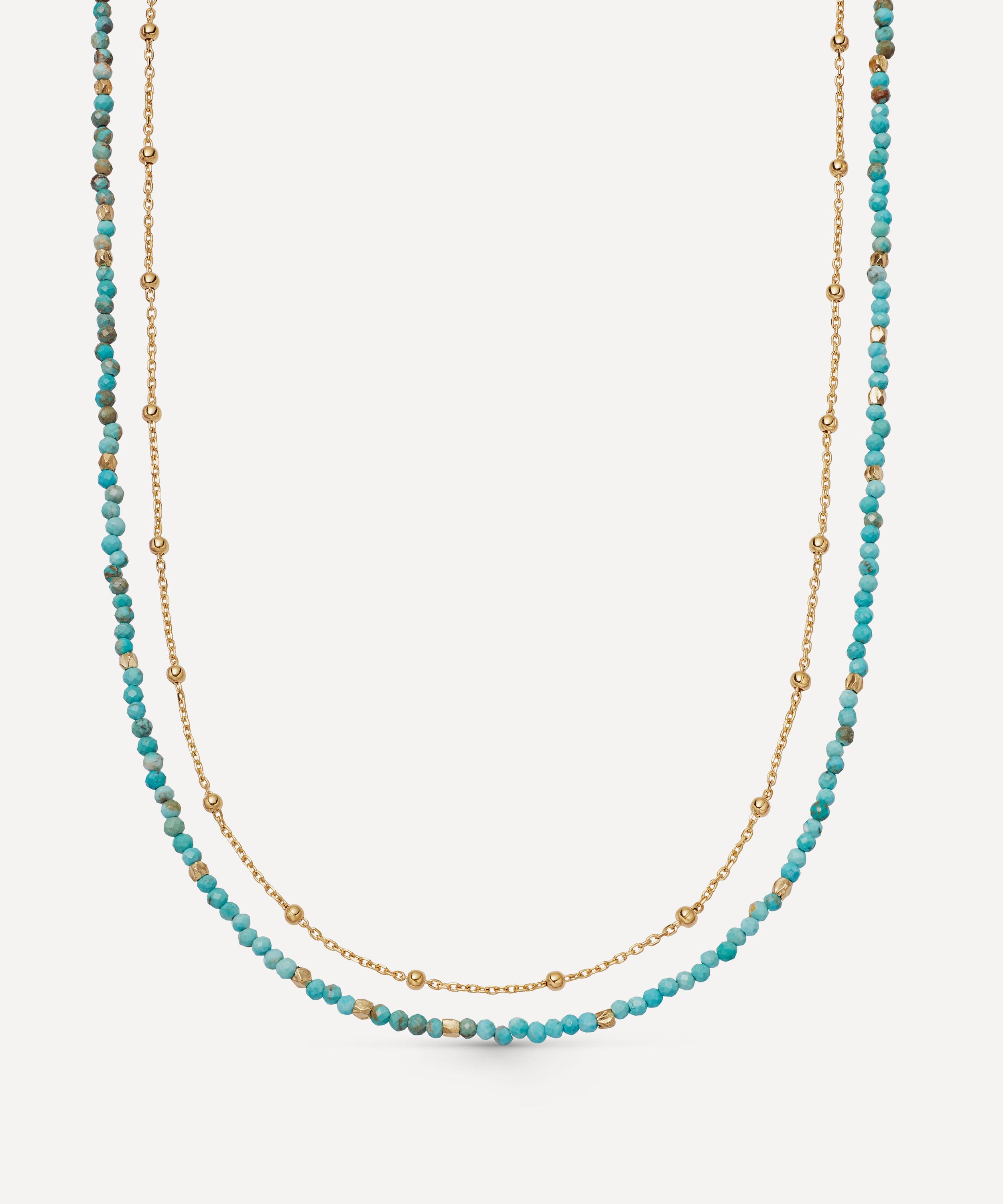 Astley Clarke - 18ct Gold-Plated Vermeil Silver Biography Turquoise Necklace image number 0