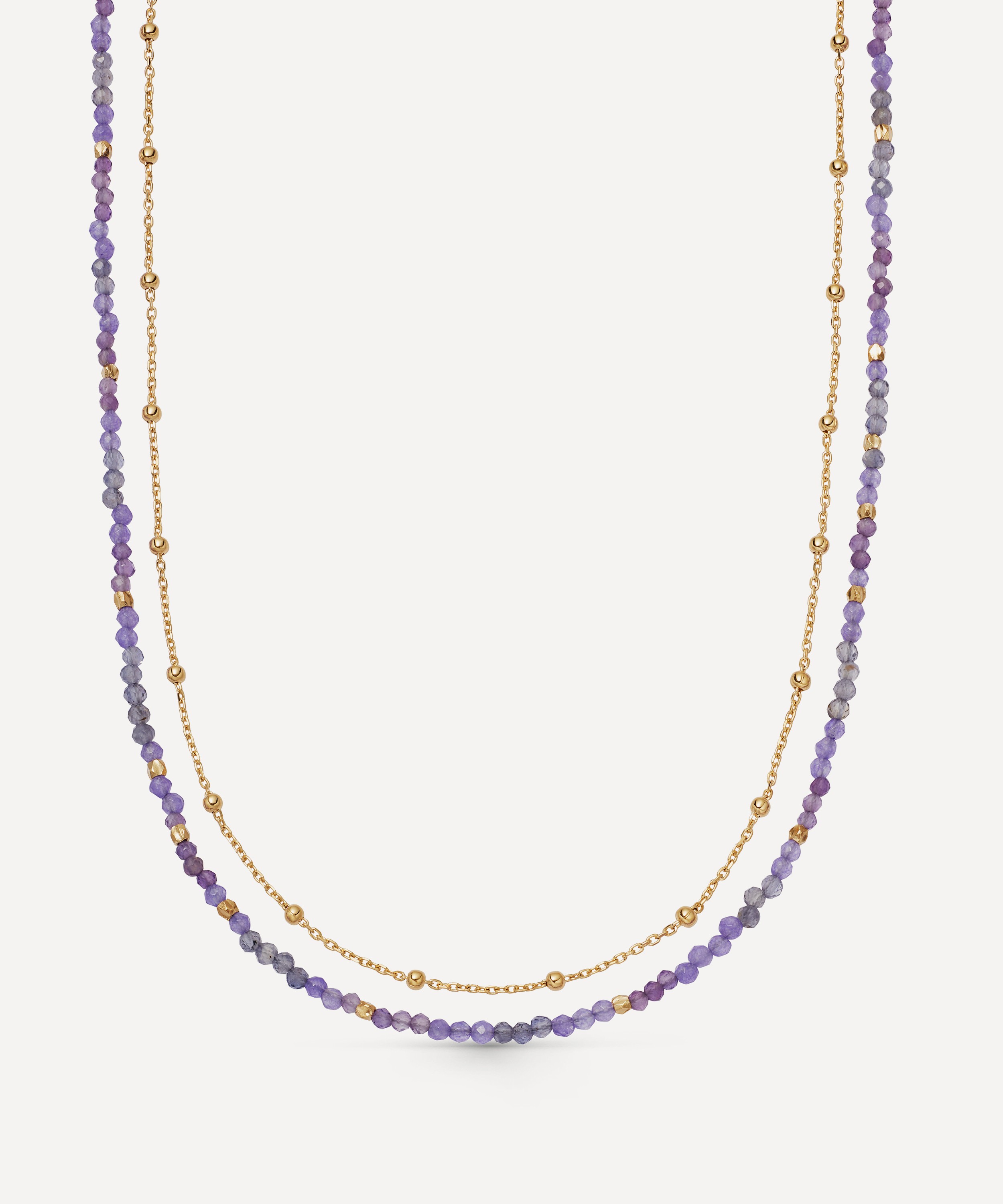 Astley Clarke - 18ct Gold-Plated Vermeil Silver Biography Purple Multi Gemstone Necklace image number 0