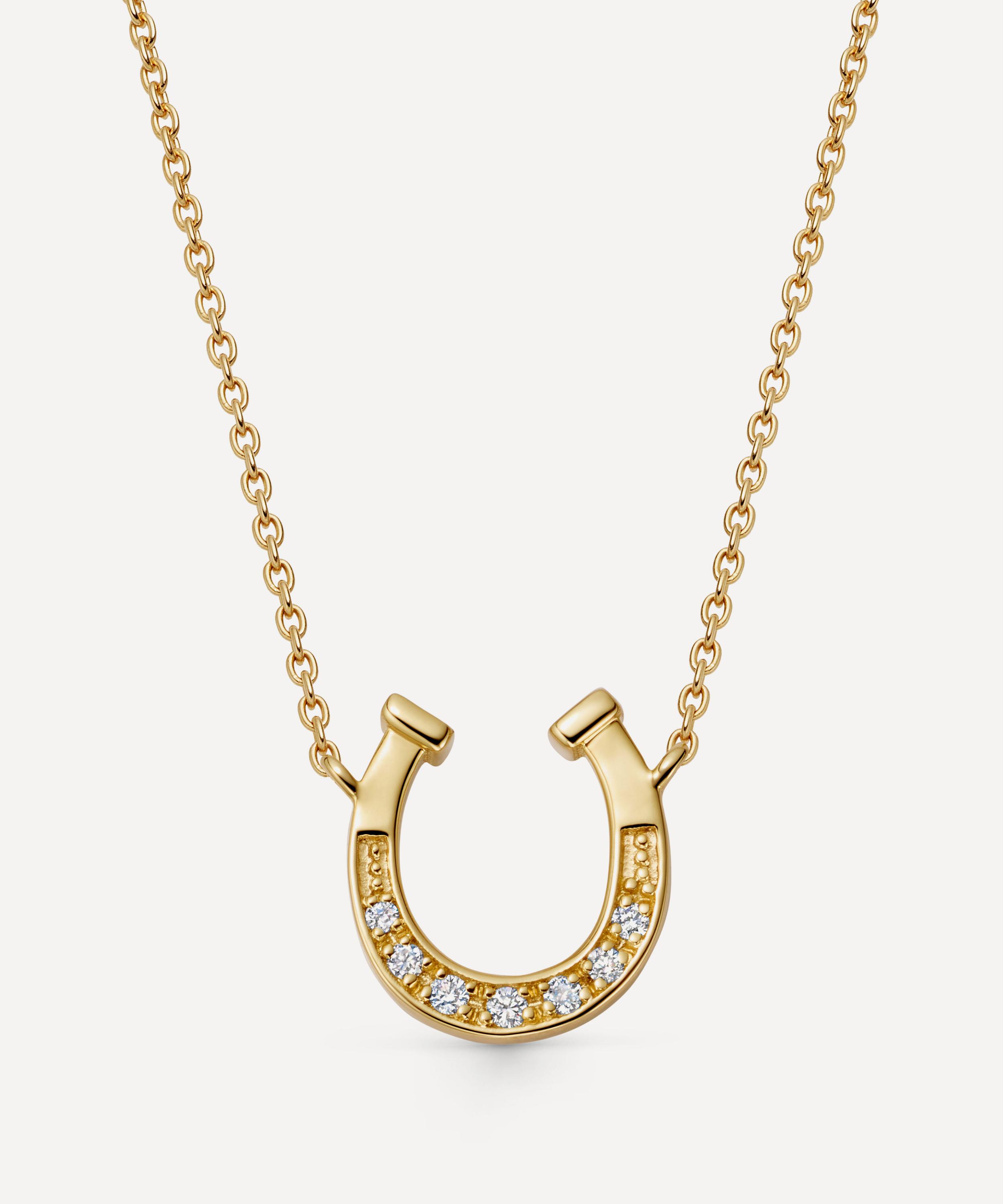 Astley Clarke - 14ct Gold Horseshoe Diamond Pendant Necklace image number 0