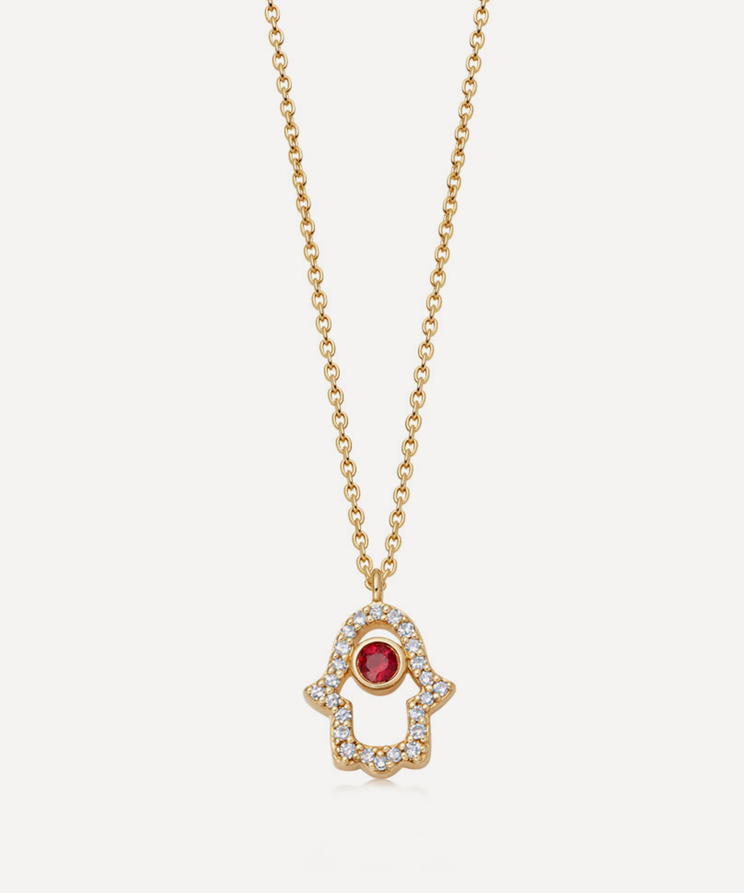 Astley Clarke - 14ct Gold Hamsa Hand Diamond Pendant Necklace image number 0