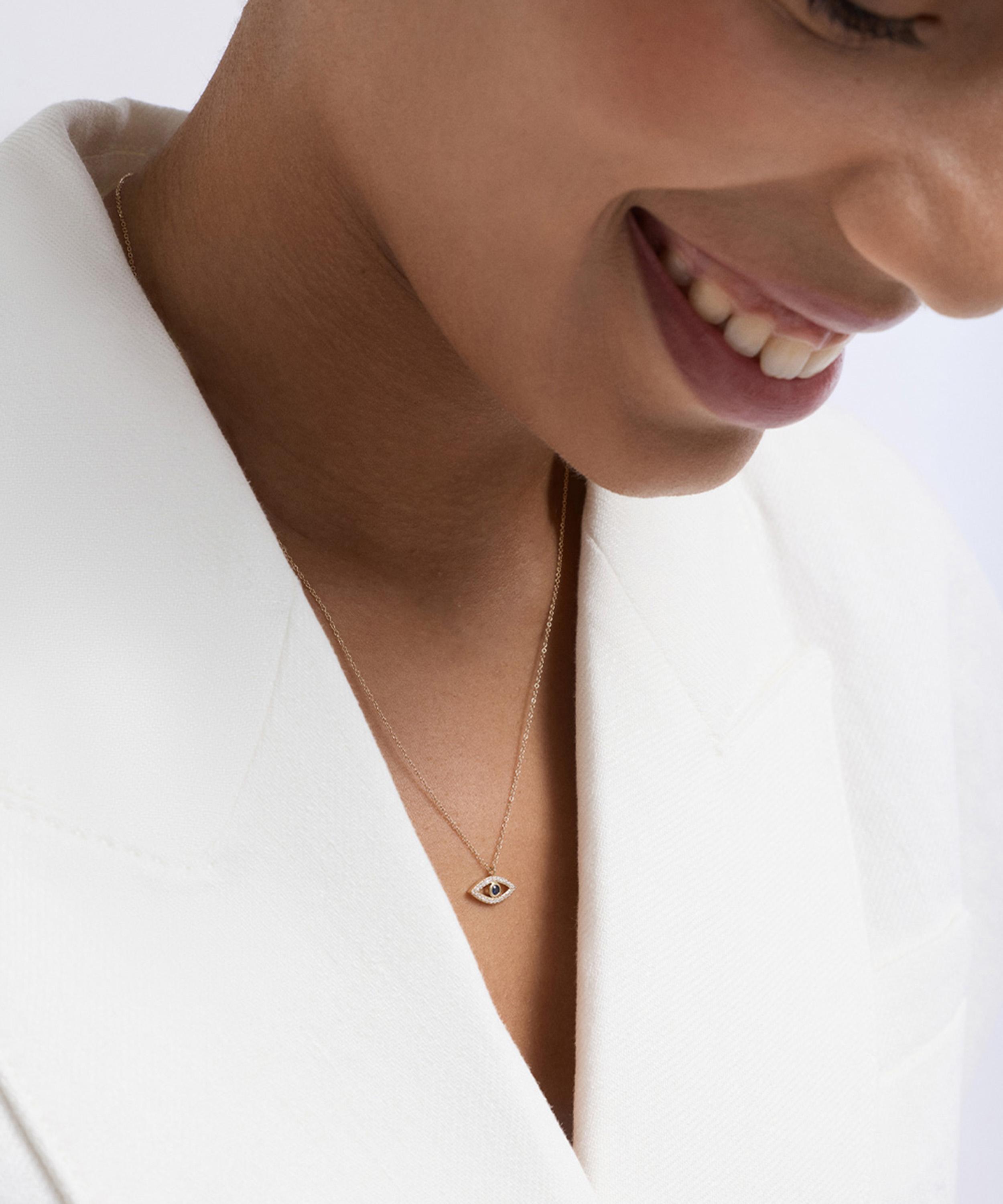 Astley Clarke - 14ct Gold Evil Eye Diamond Pendant Necklace image number 2