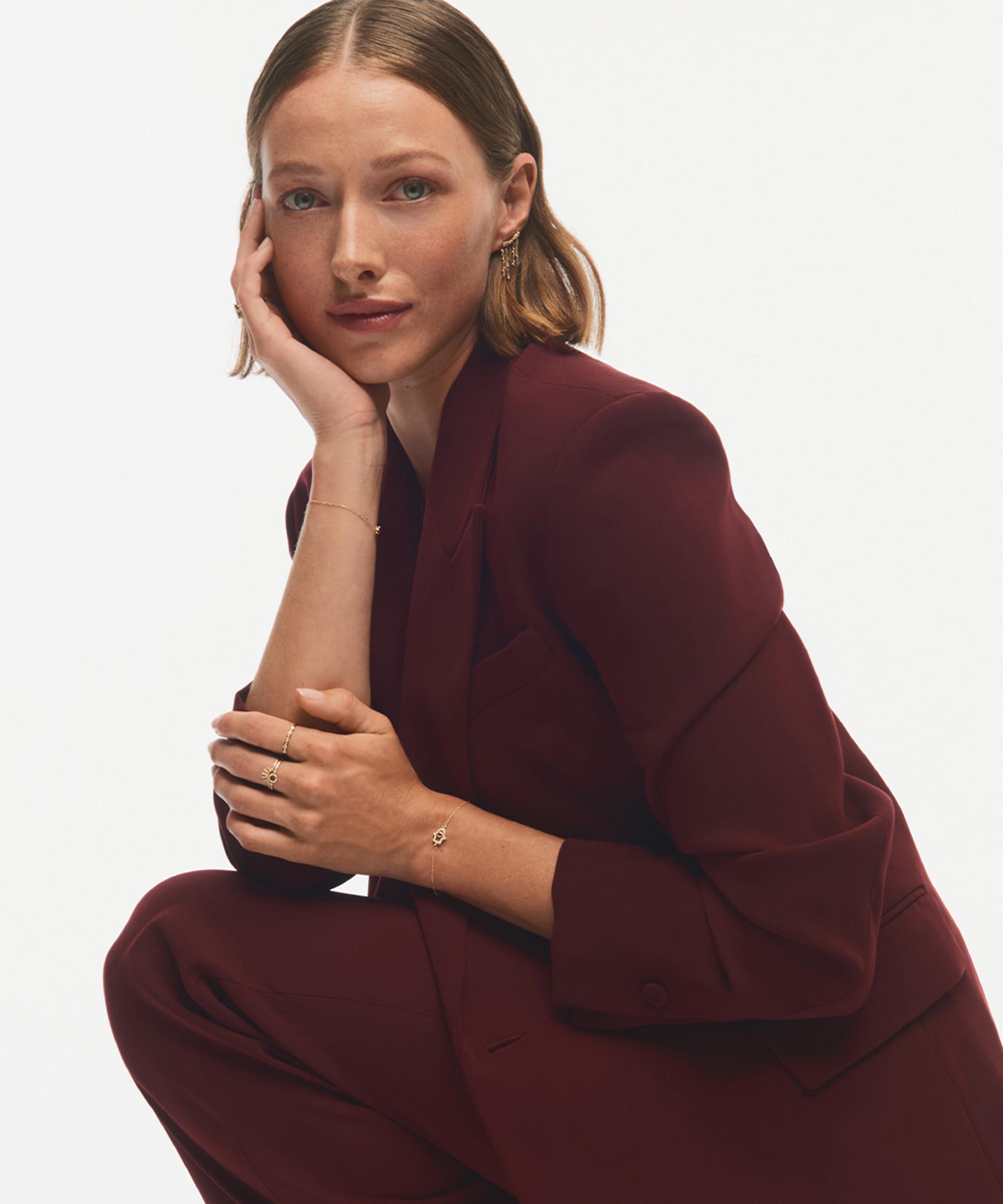 Astley Clarke - 14ct Gold Ruby Hamsa Hand Bracelet image number 2