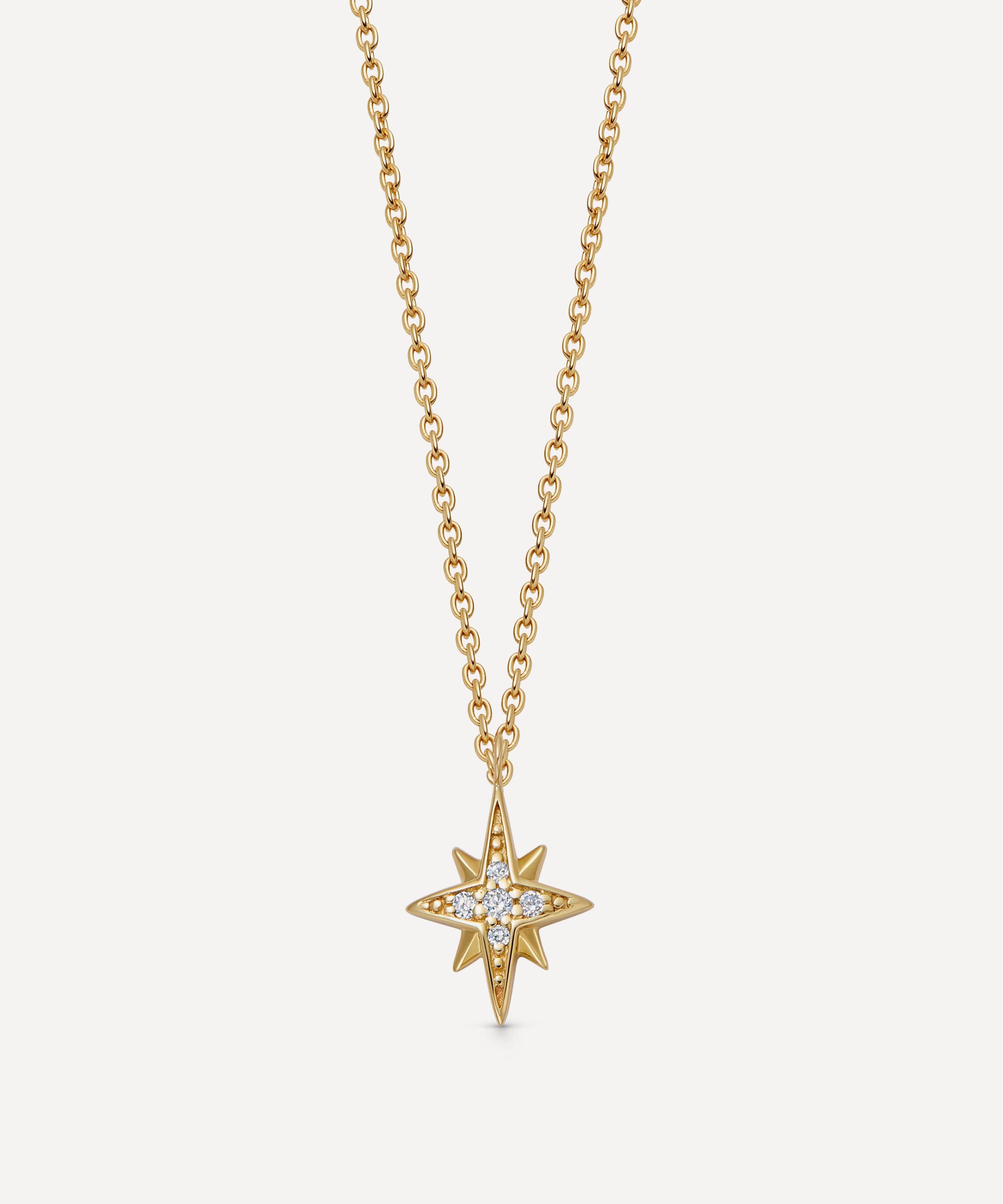 Astley Clarke - 14ct Gold North Star Diamond Pendant Necklace image number 0