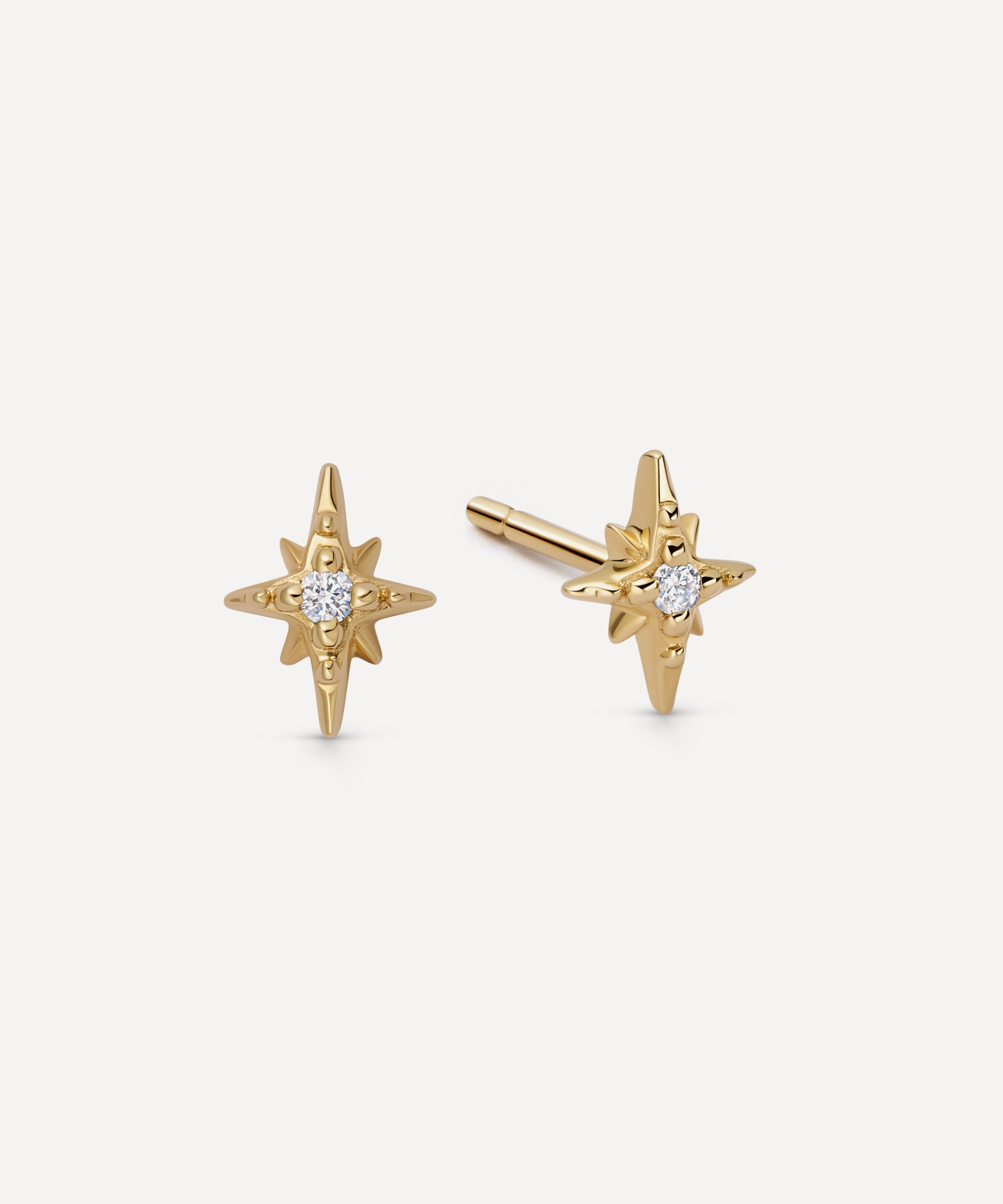 Astley Clarke - 14ct Gold North Star Diamond Stud Earrings image number 0