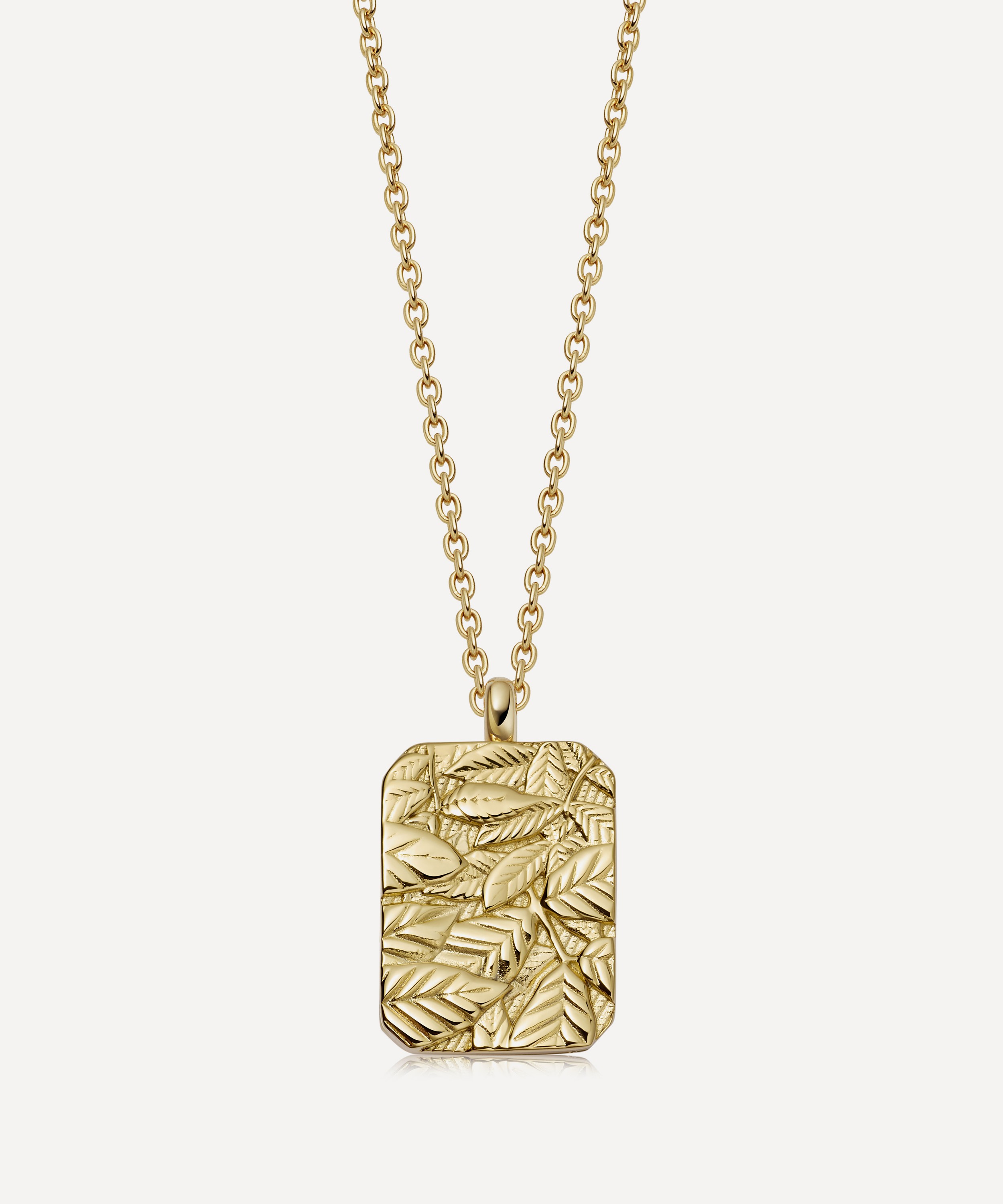 Astley Clarke - 18ct Gold-Plated Vermeil Silver Terra Strength Engravable Locket Necklace image number 0