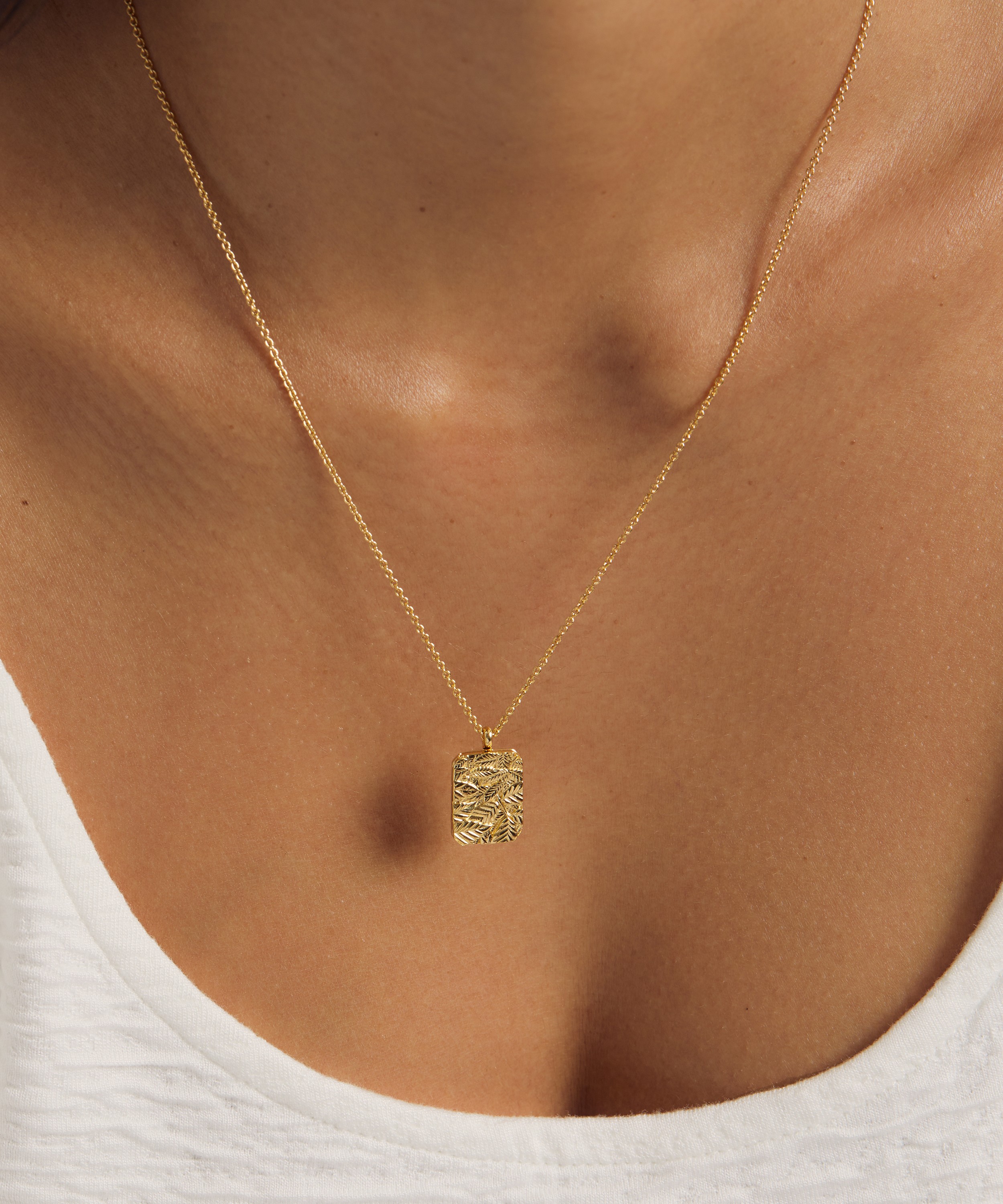 Astley Clarke - 18ct Gold-Plated Vermeil Silver Terra Strength Engravable Locket Necklace image number 1