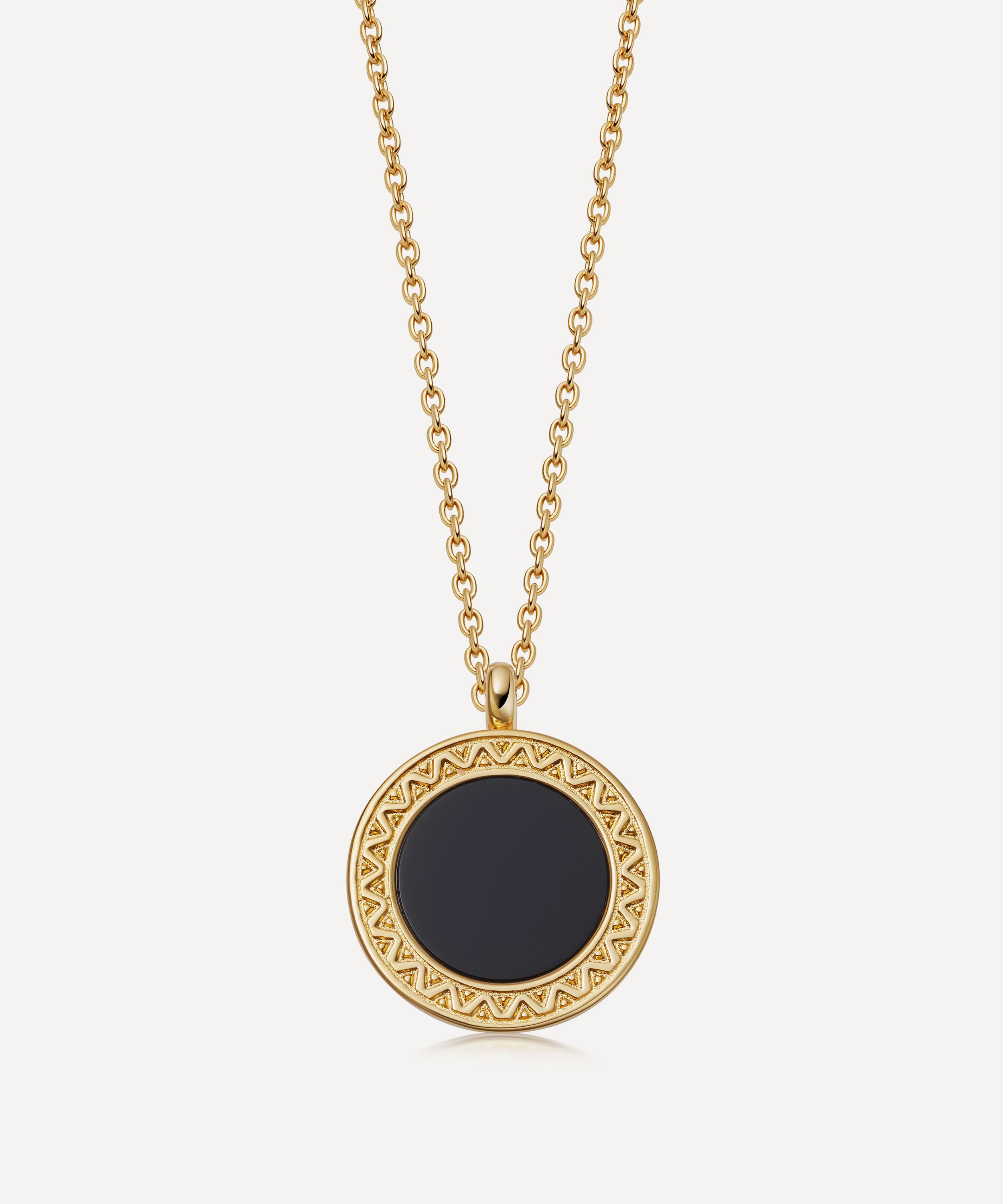 Astley Clarke - 18ct Gold-Plated Vermeil Silver Deco Black Onyx Locket Necklace image number 0