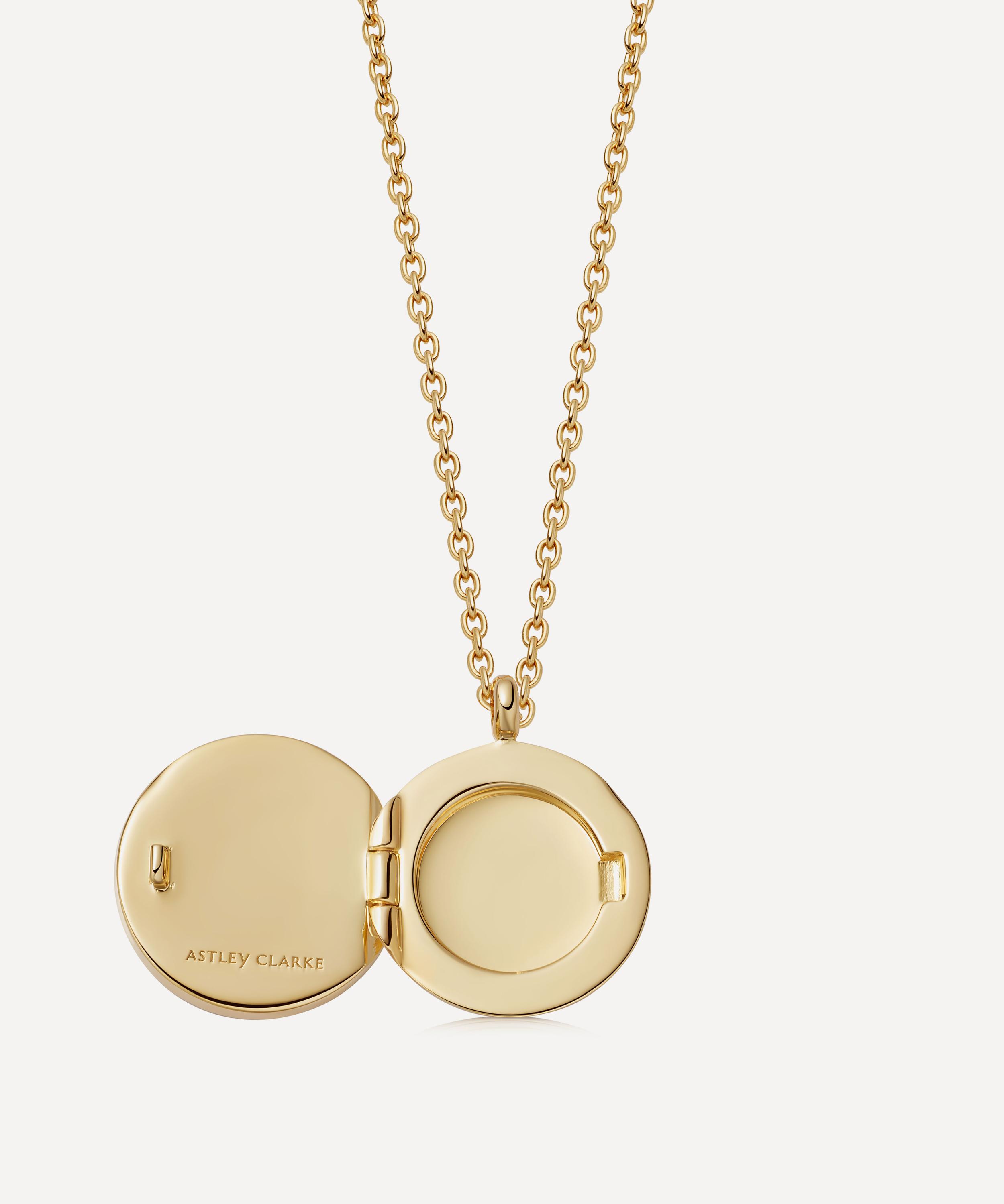Astley Clarke - 18ct Gold-Plated Vermeil Silver Deco Black Onyx Locket Necklace image number 2