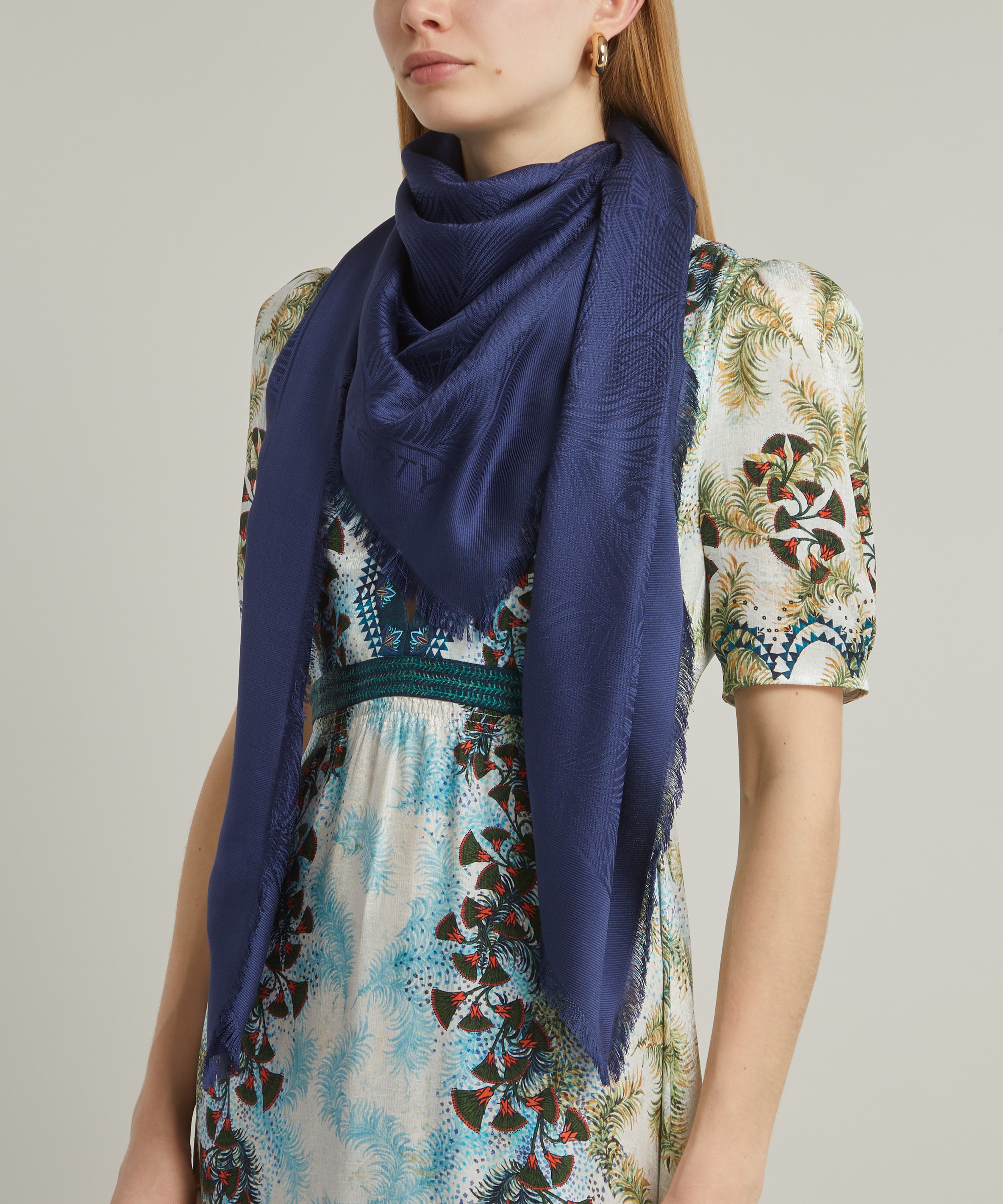 Liberty - Hera Jacquard 120X120 Silk Scarf image number 1