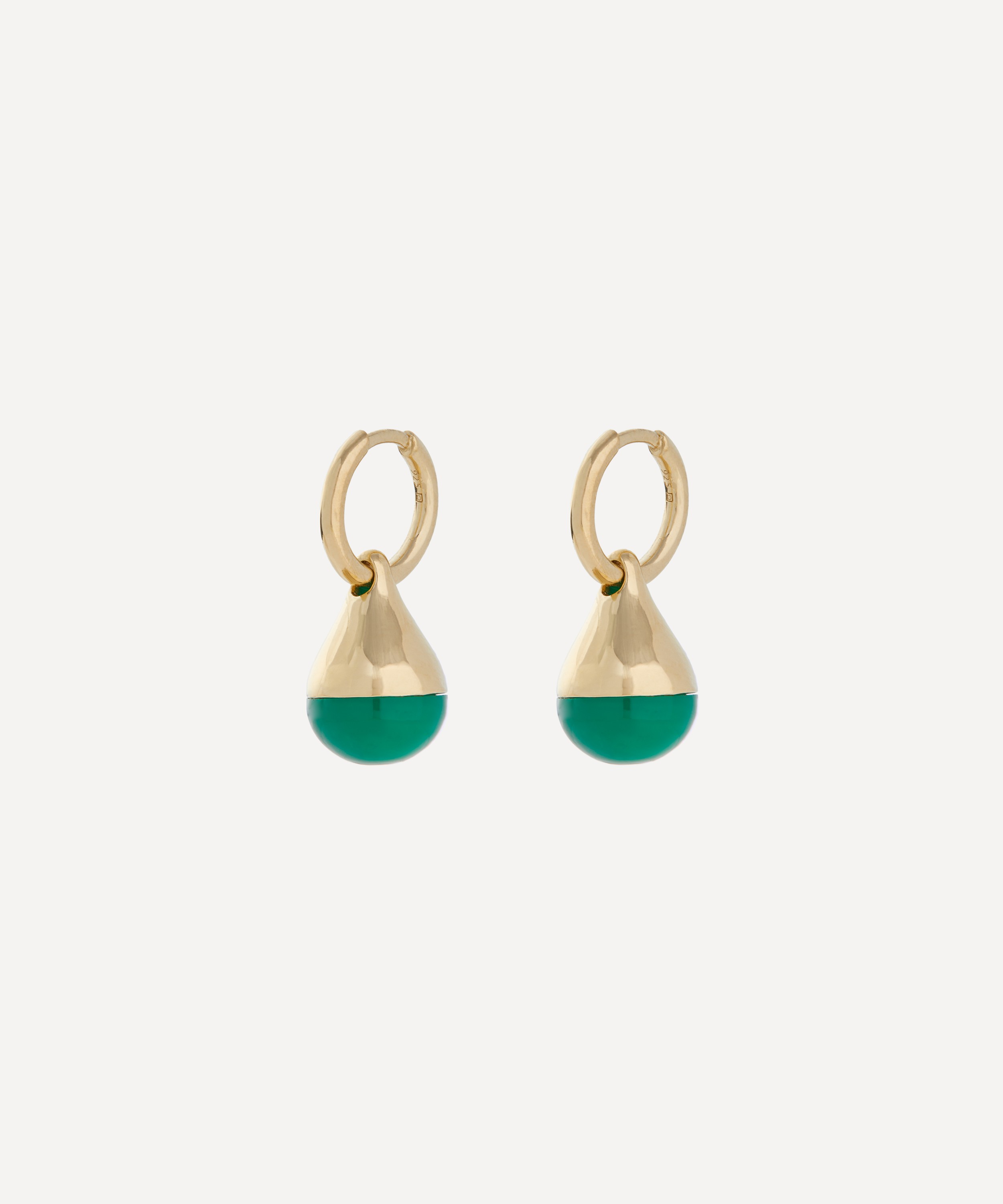 Otiumberg - 14ct Gold-Plated Vermeil Silver Stilla Green Onyx Drop Earrings image number 0