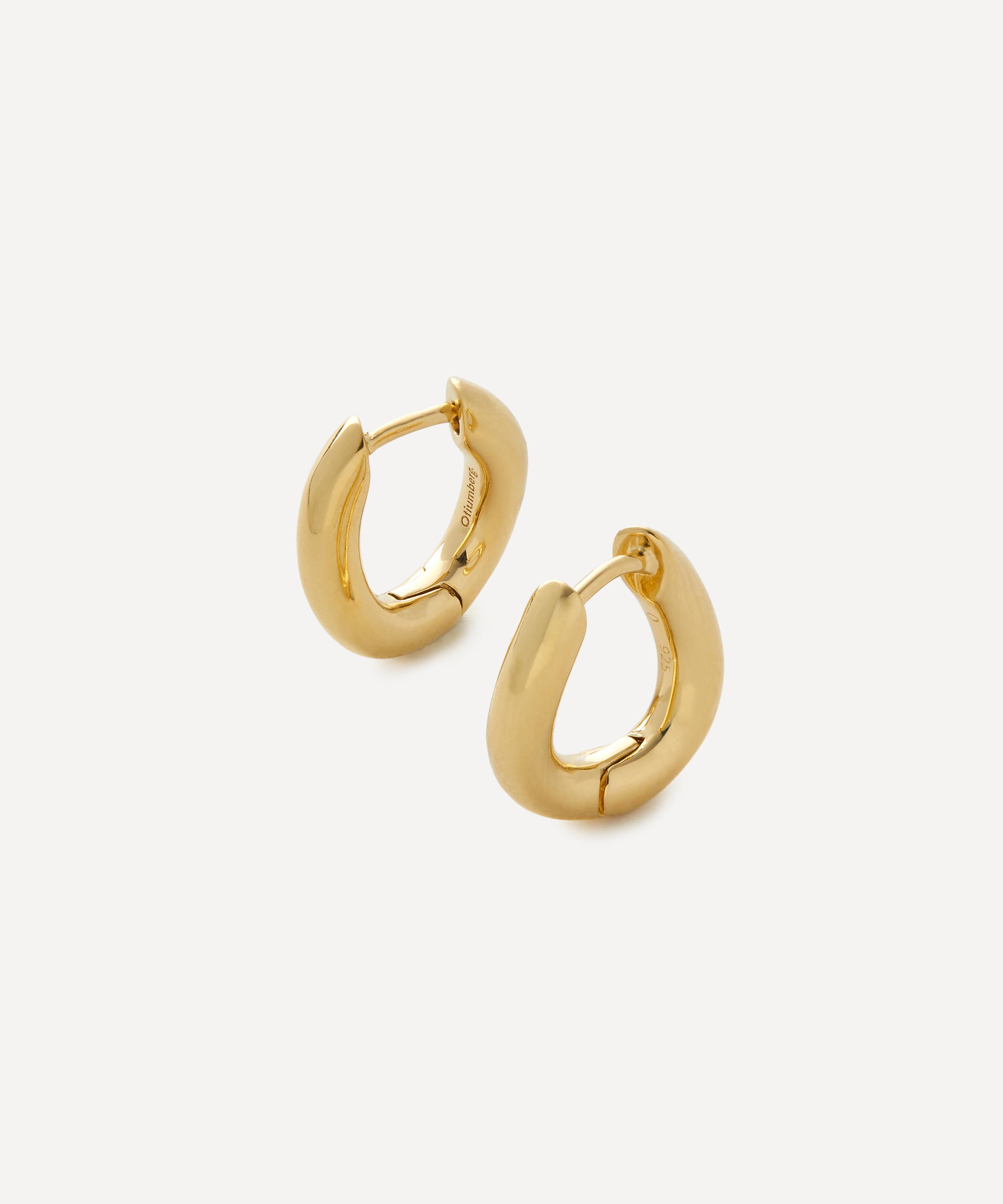 Otiumberg - 14ct Gold-Plated Vermeil Silver Curved Chunky Hoop Earrings image number 0