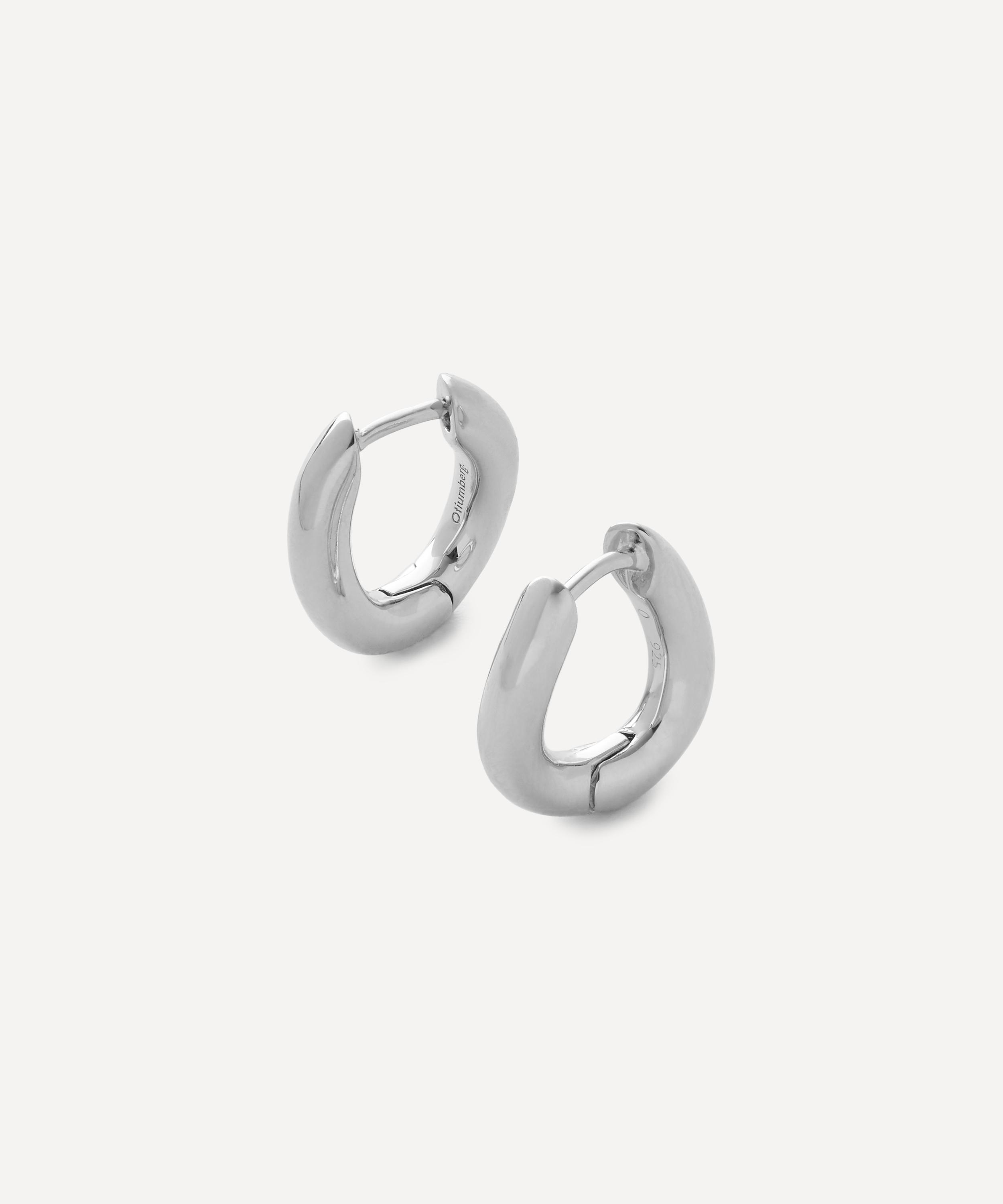 Otiumberg - Sterling Silver Curved Chunky Hoop Earrings image number 0