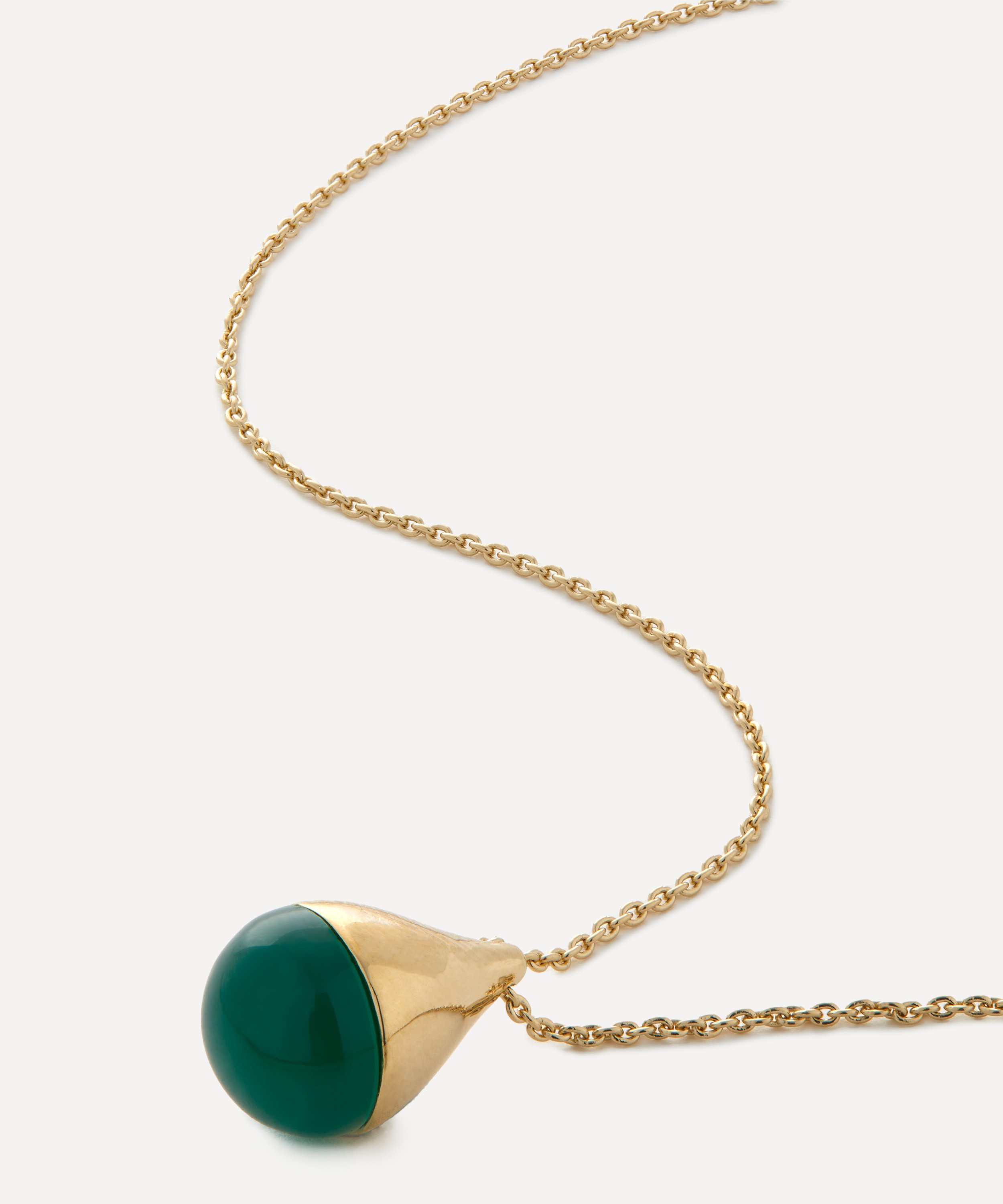 Otiumberg - 14ct Gold-Plated Vermeil Silver Stilla Green Onyx Pendant Necklace image number 0