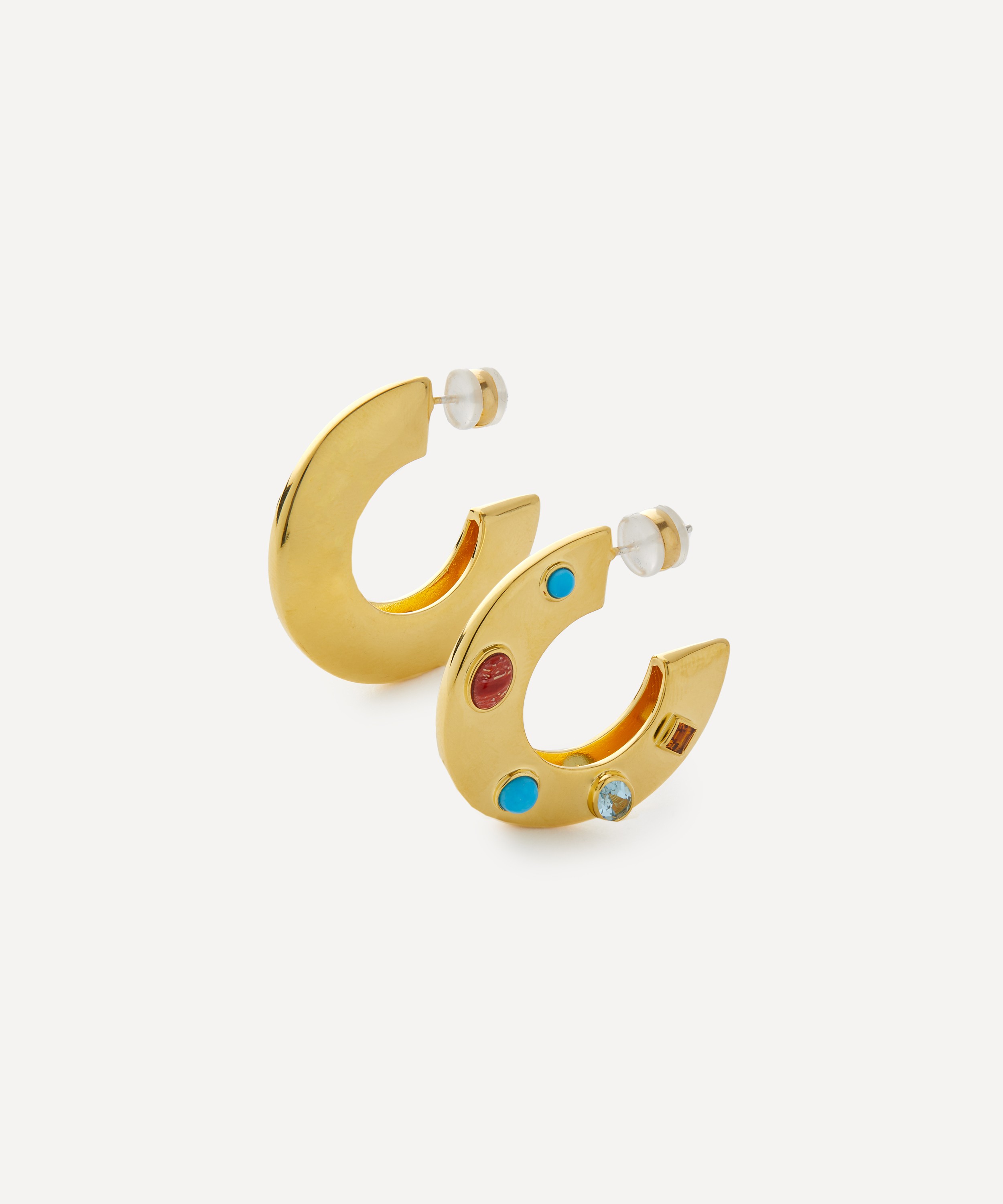 Lizzie Fortunato - Gold-Plated Saucer Hoop Earrings image number 0