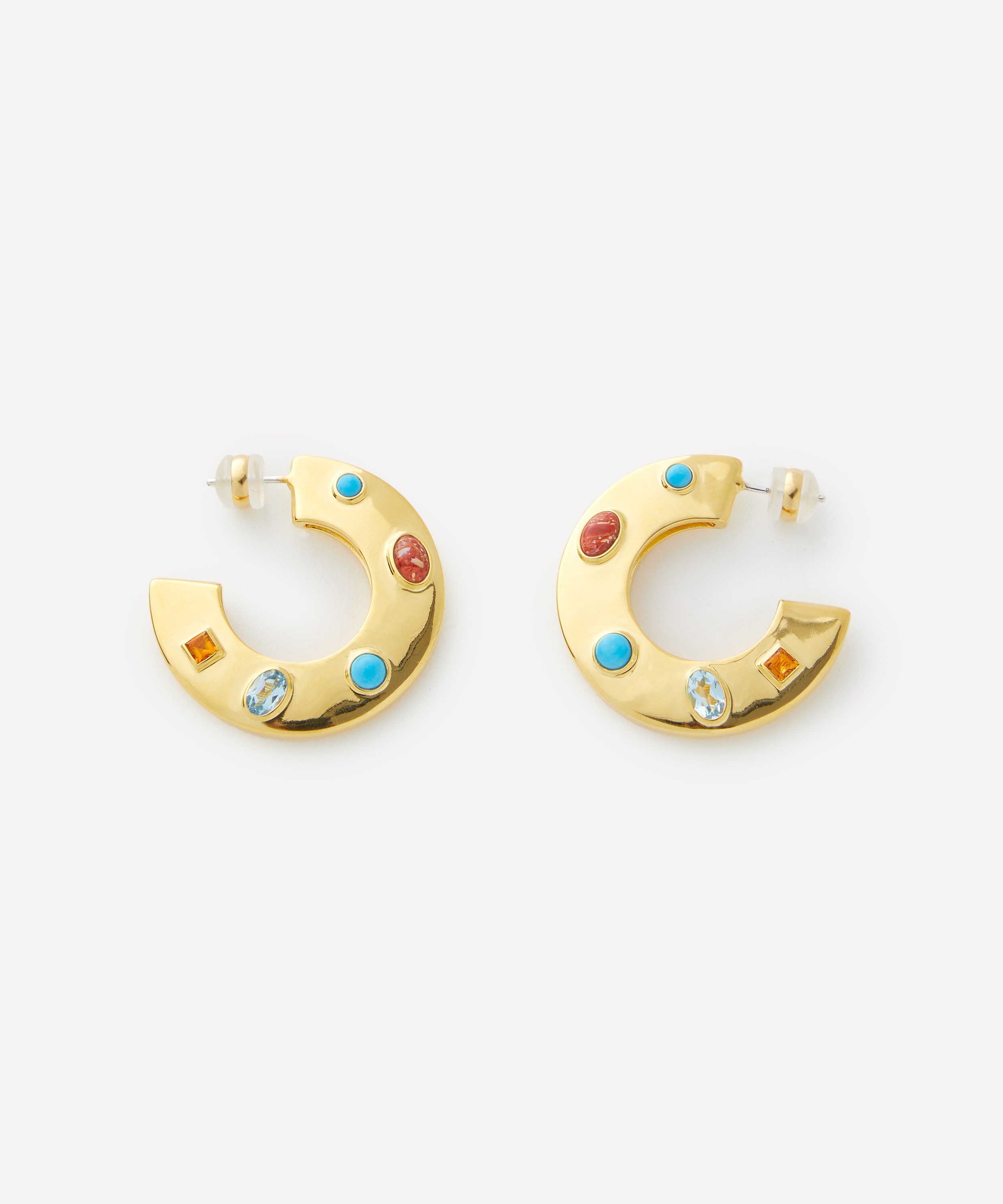 Lizzie Fortunato - Gold-Plated Saucer Hoop Earrings image number 1