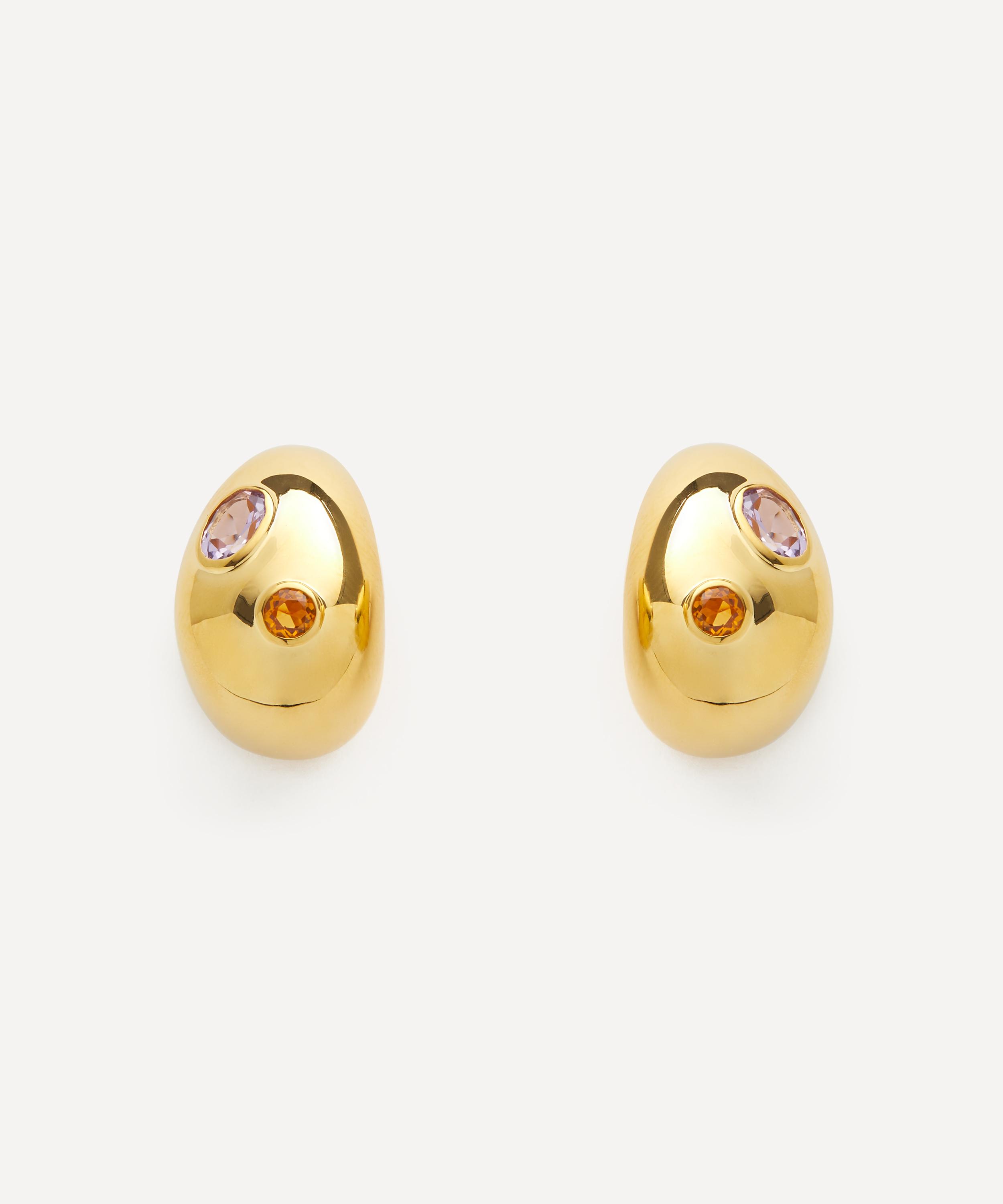 Lizzie Fortunato - Gold-Plated Mini Arp Studded Gold Stud Earrings image number 0