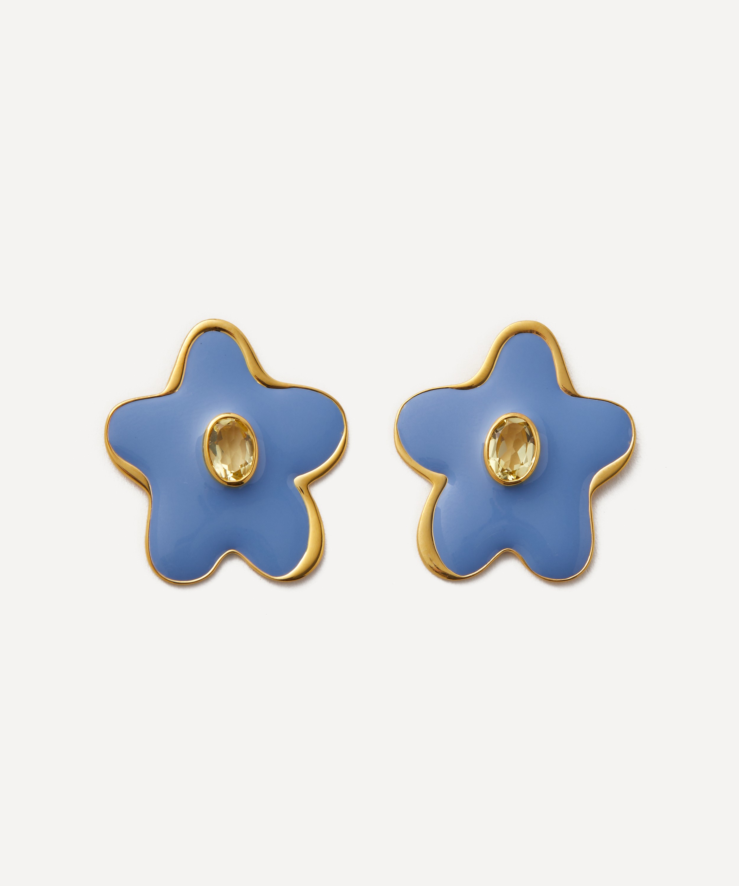 Lizzie Fortunato - Gold-Plated Camillo Periwinkle Stud Earrings image number 0