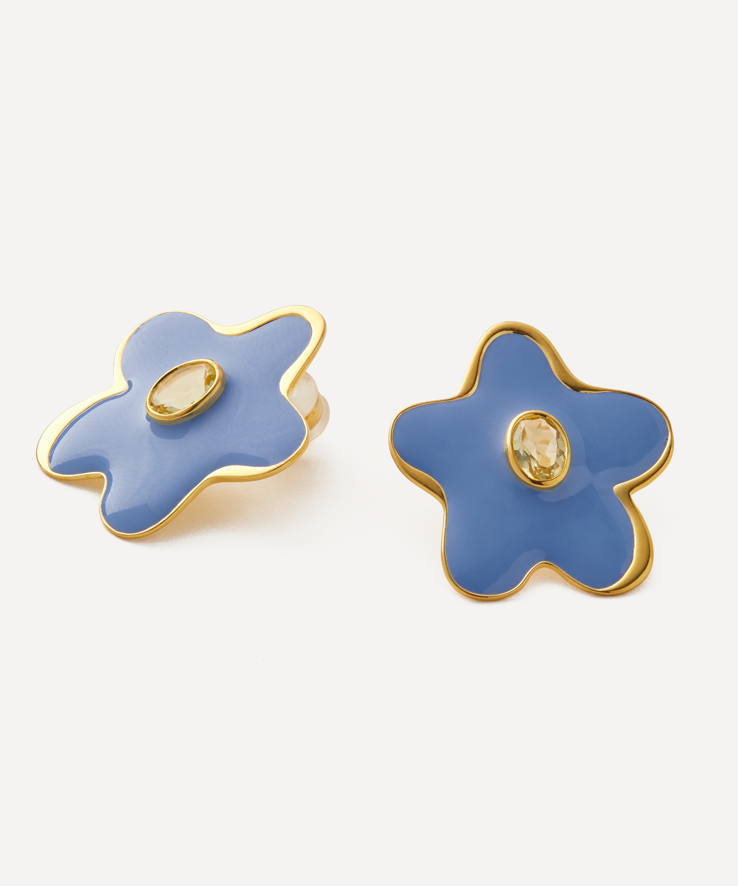 Lizzie Fortunato - Gold-Plated Camillo Periwinkle Stud Earrings image number 1