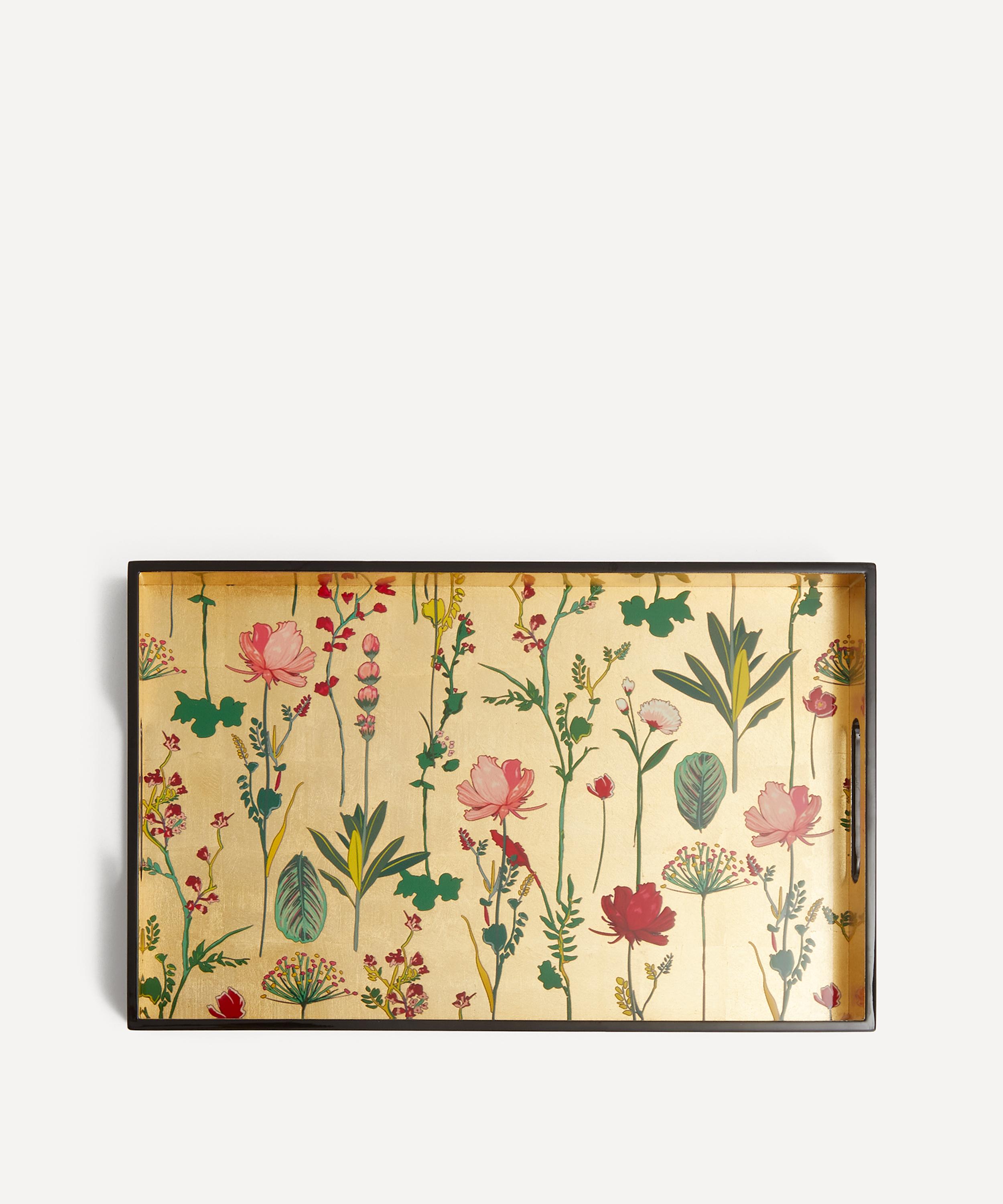 Les Ottomans - Flora Hand-Painted Wood Tray image number 0