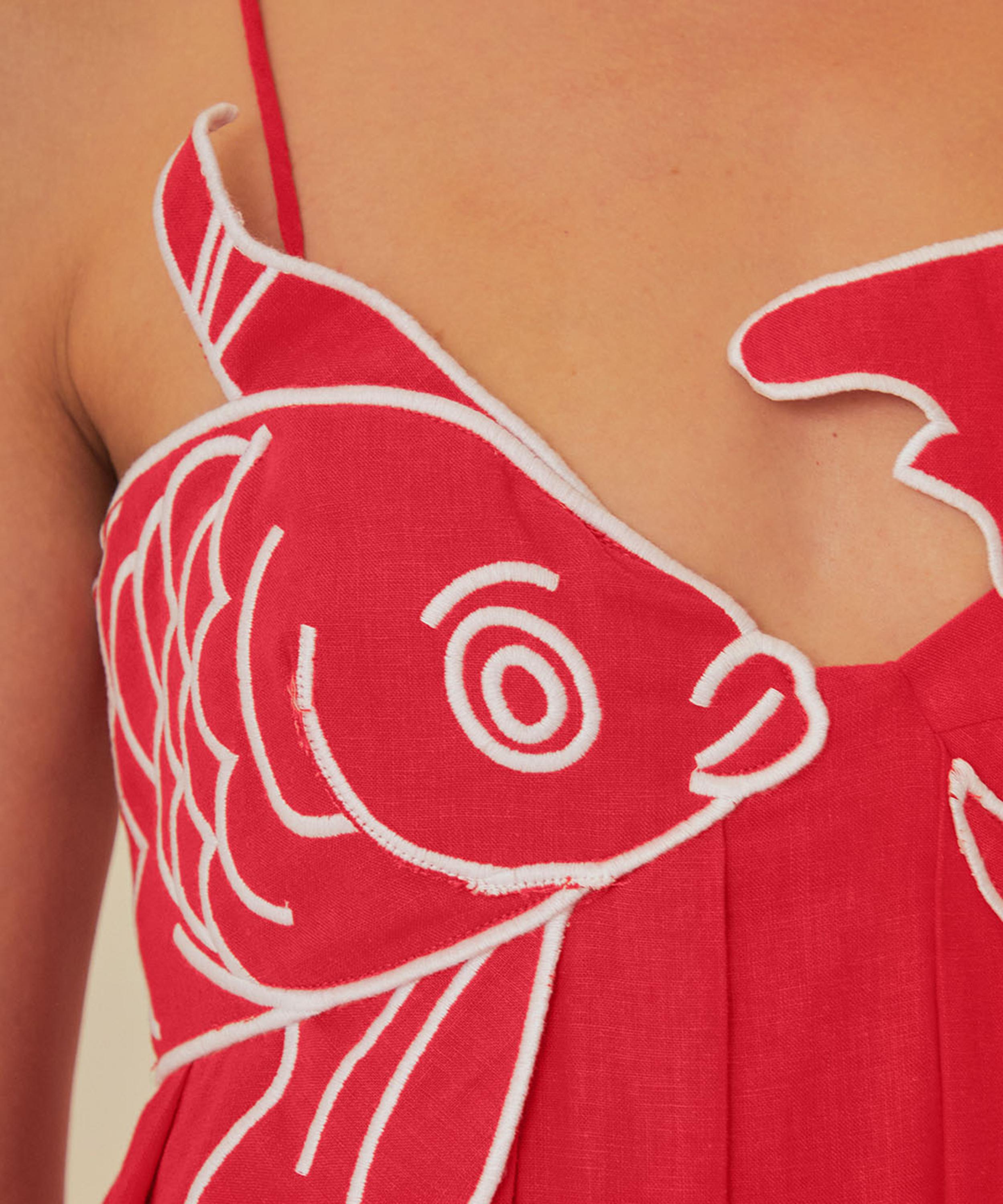 FARM Rio - Red Fish Top Maxi Dress image number 3