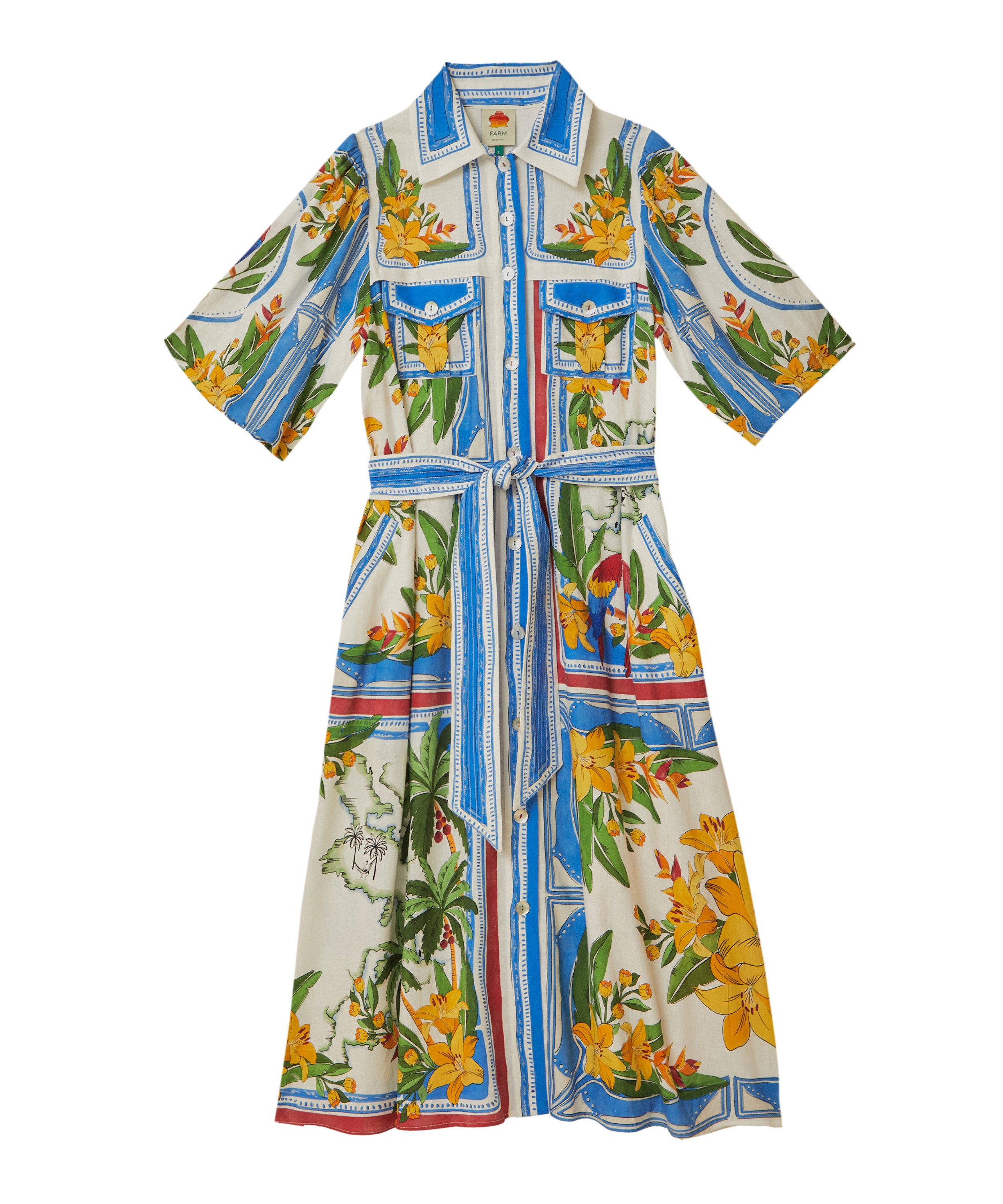 FARM Rio - Off-White Tropical Destination Midi Dress image number 0