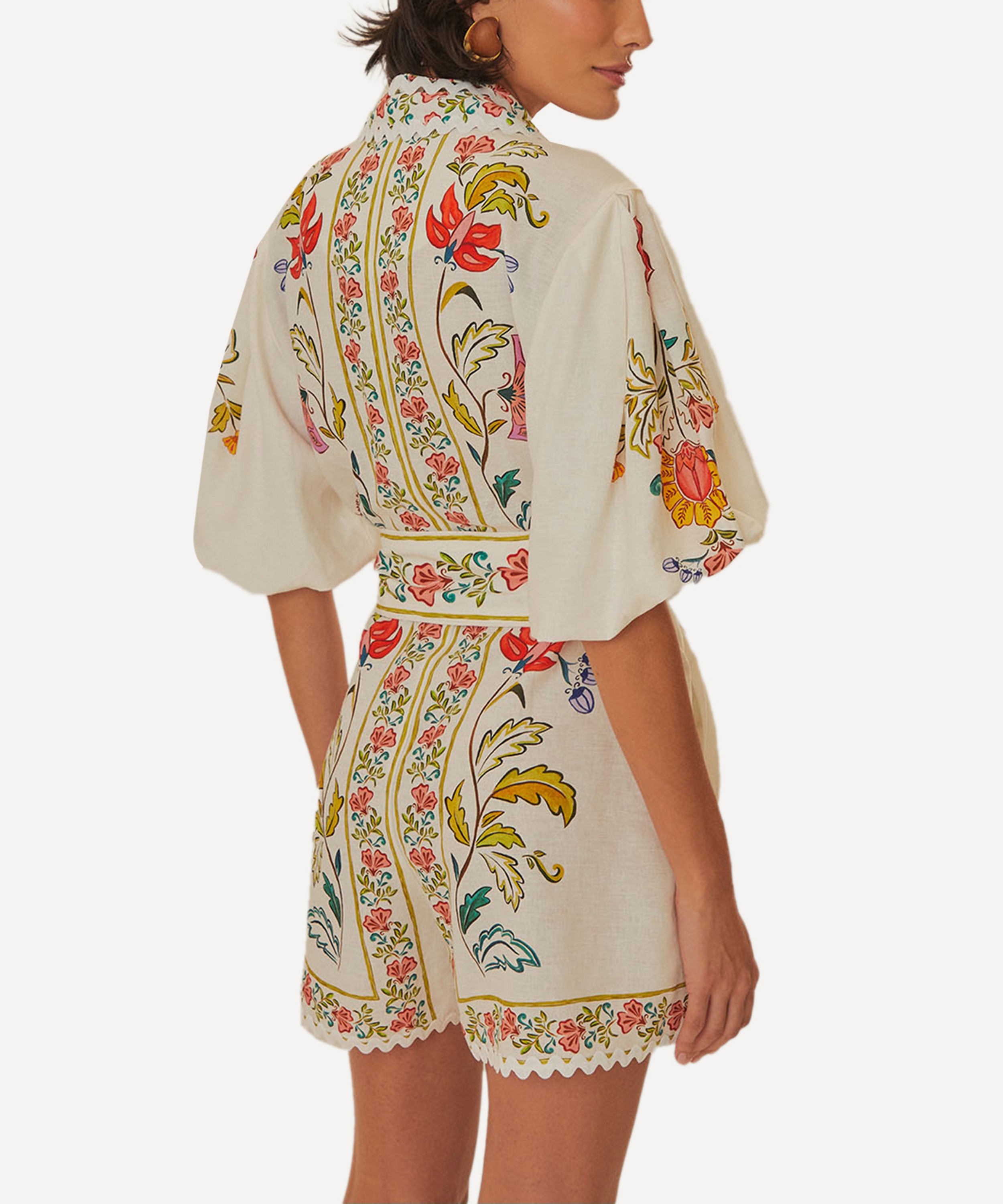 FARM Rio - Off-White Floral Insects Romper image number 2